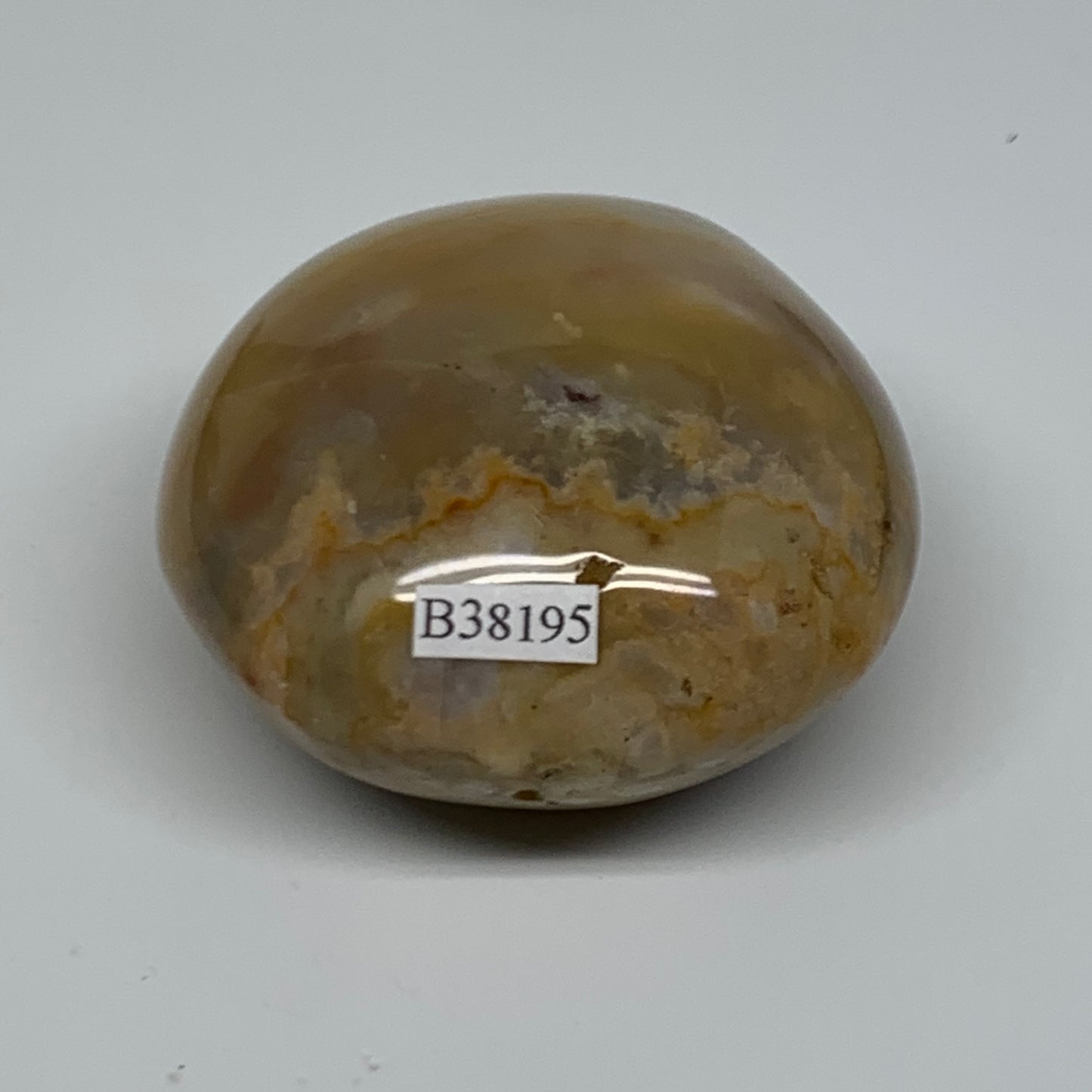 184g, 2.4"x2.4"x1.4" Natural Ocean Jasper Palm-Stone Orbicular Jasper, B38195