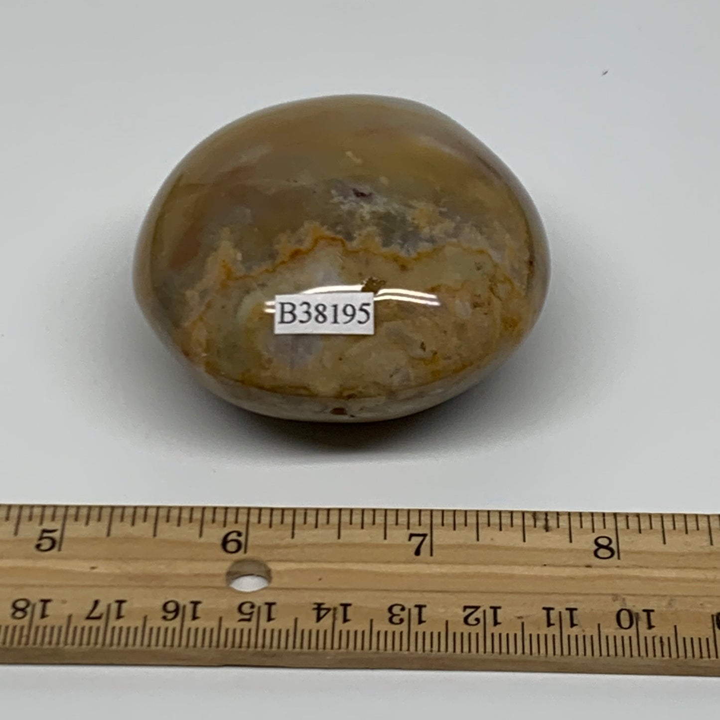 184g, 2.4"x2.4"x1.4" Natural Ocean Jasper Palm-Stone Orbicular Jasper, B38195