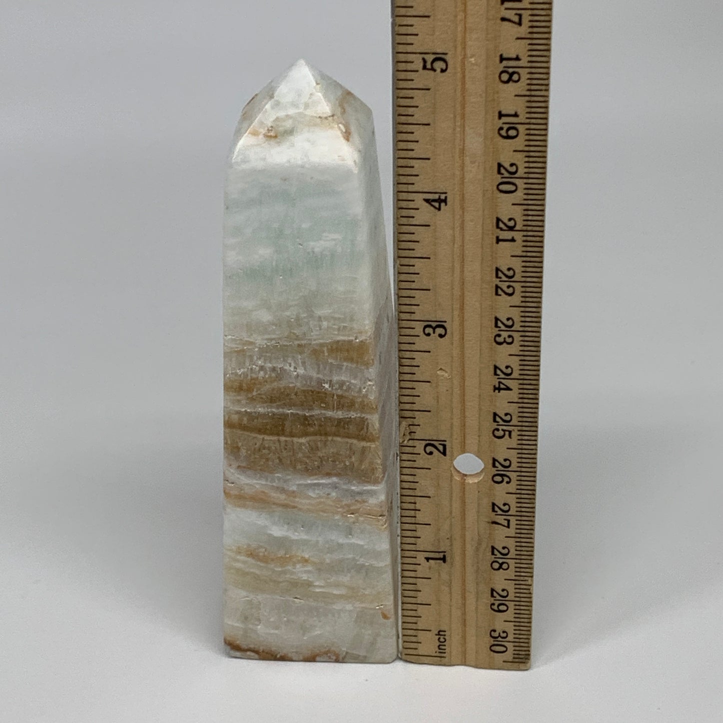 0.63 lbs, 4.9"x1.4"x1.4", Caribbean Calcite Tower Gemstone @Afghanistan, B33706