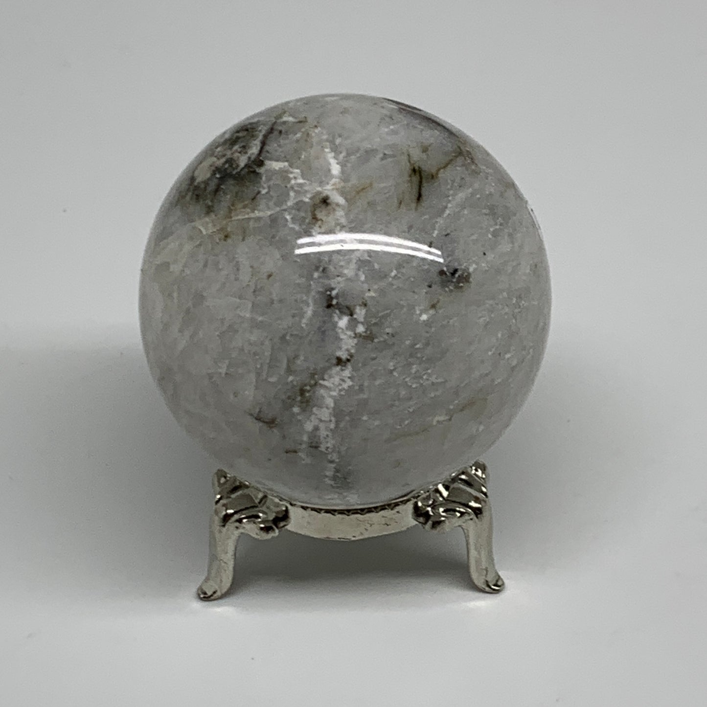 203.2g, 2.1"(52mm), Natural Rainbow Moonstone Sphere Ball Gemstone, B34342