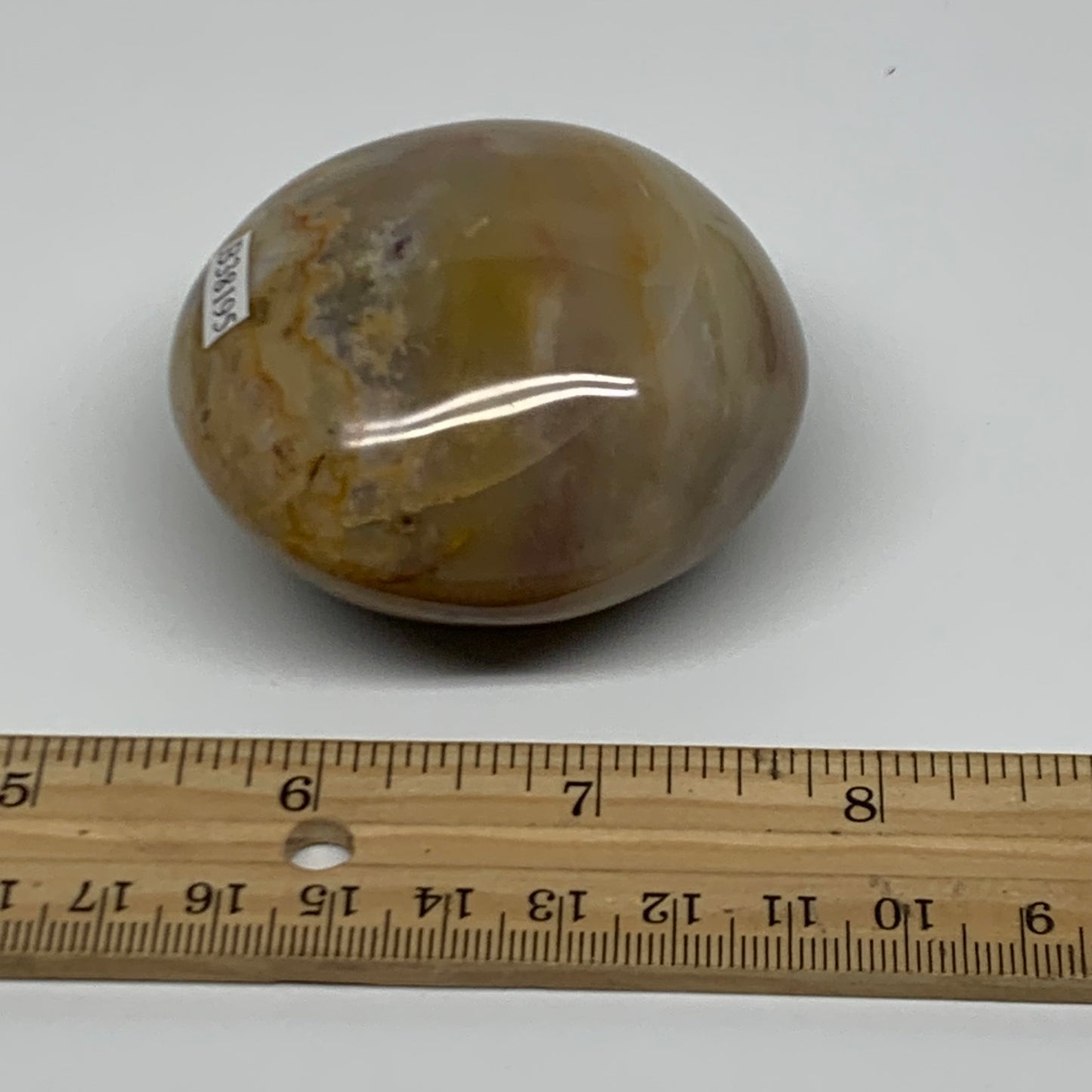 184g, 2.4"x2.4"x1.4" Natural Ocean Jasper Palm-Stone Orbicular Jasper, B38195