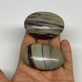 130.7g, 2.2", 2pcs, Narmada Shiva Lingam Palm-Stone Polished, B29407