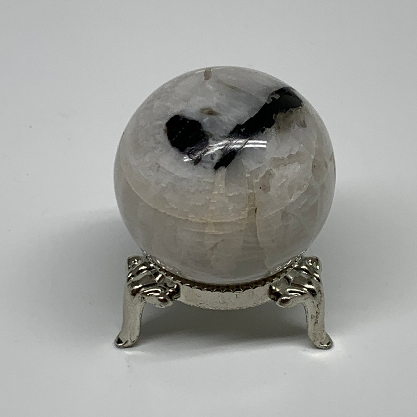 90.8g, 1.6"(40mm), Natural Rainbow Moonstone Sphere Ball Gemstone, B35132