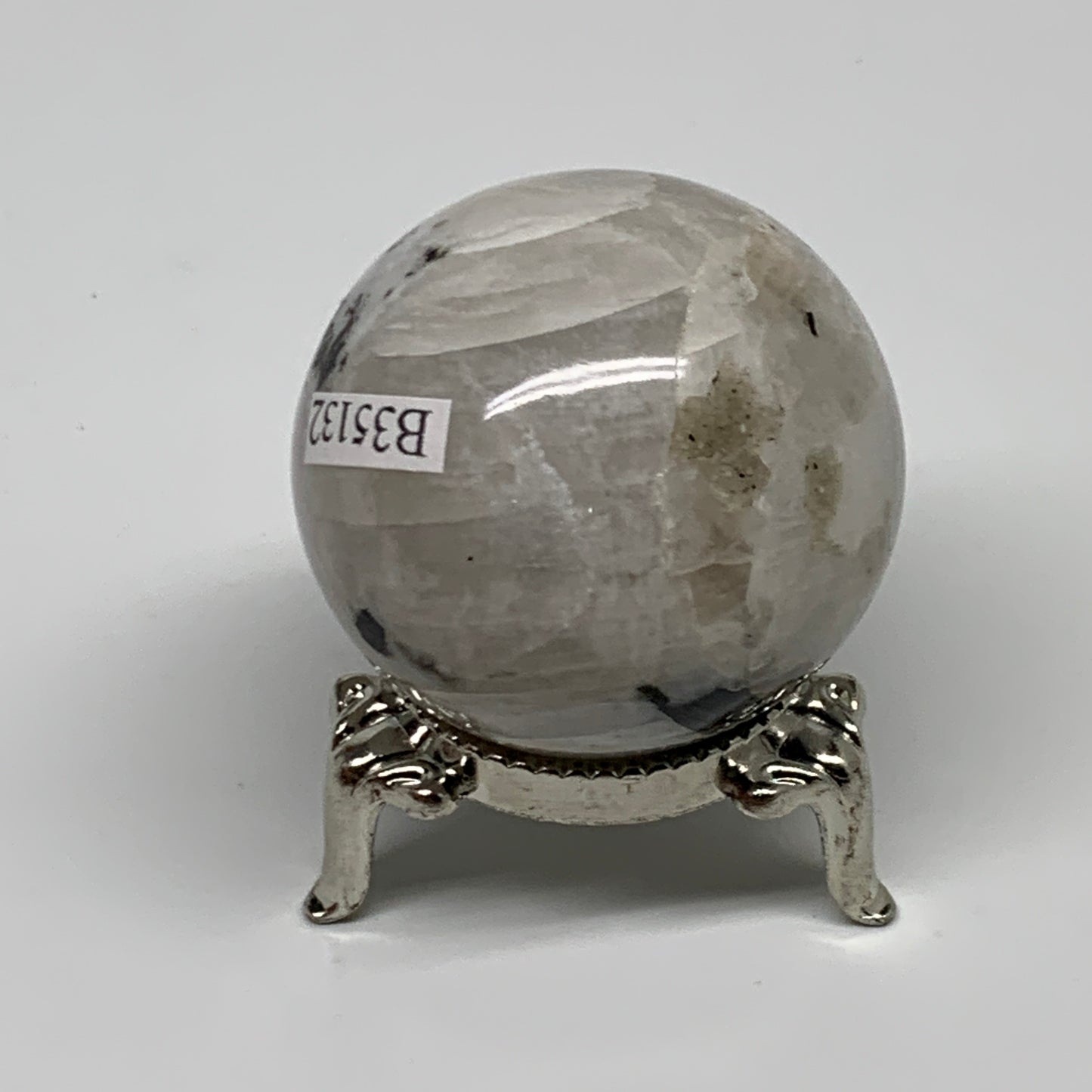 90.8g, 1.6"(40mm), Natural Rainbow Moonstone Sphere Ball Gemstone, B35132