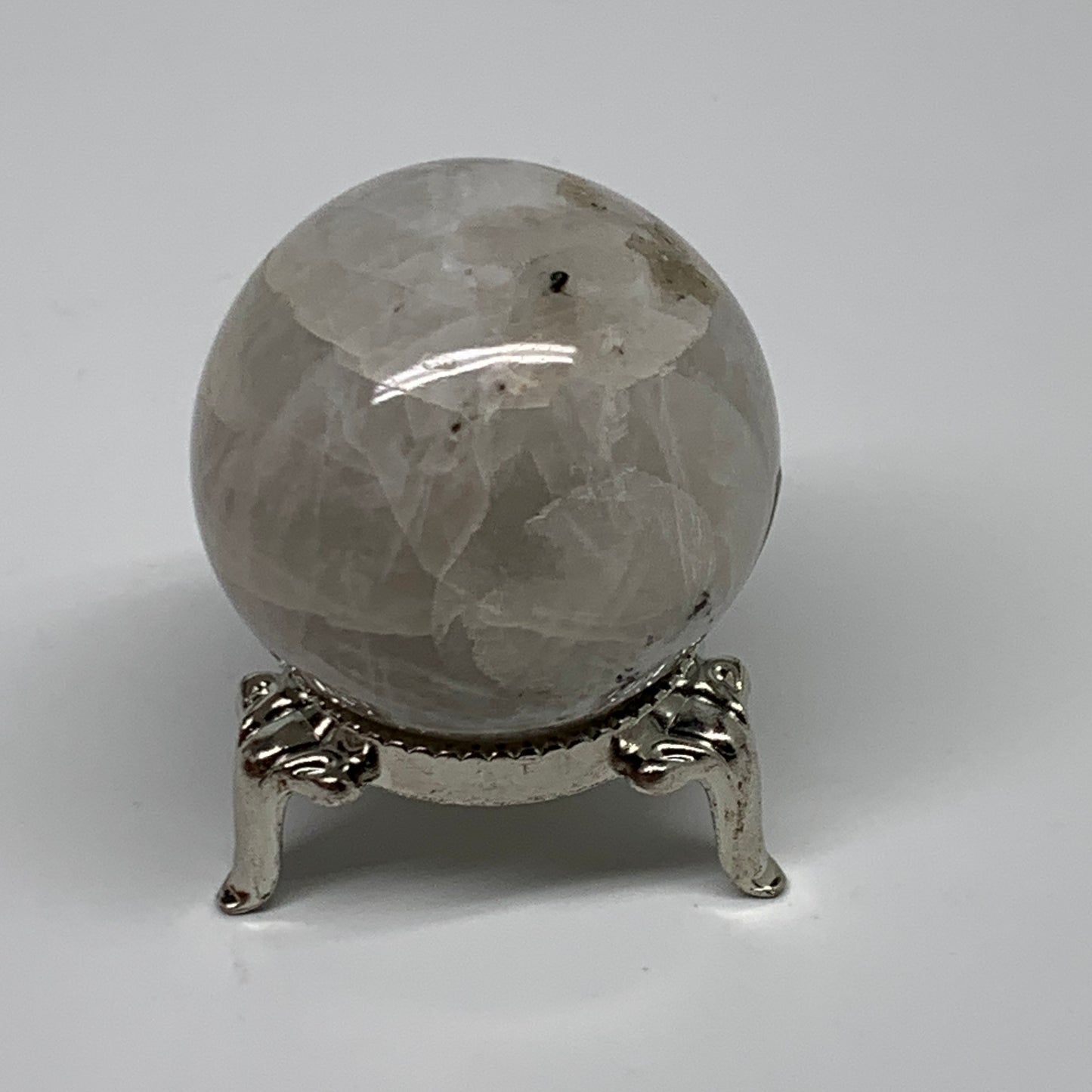 90.8g, 1.6"(40mm), Natural Rainbow Moonstone Sphere Ball Gemstone, B35132