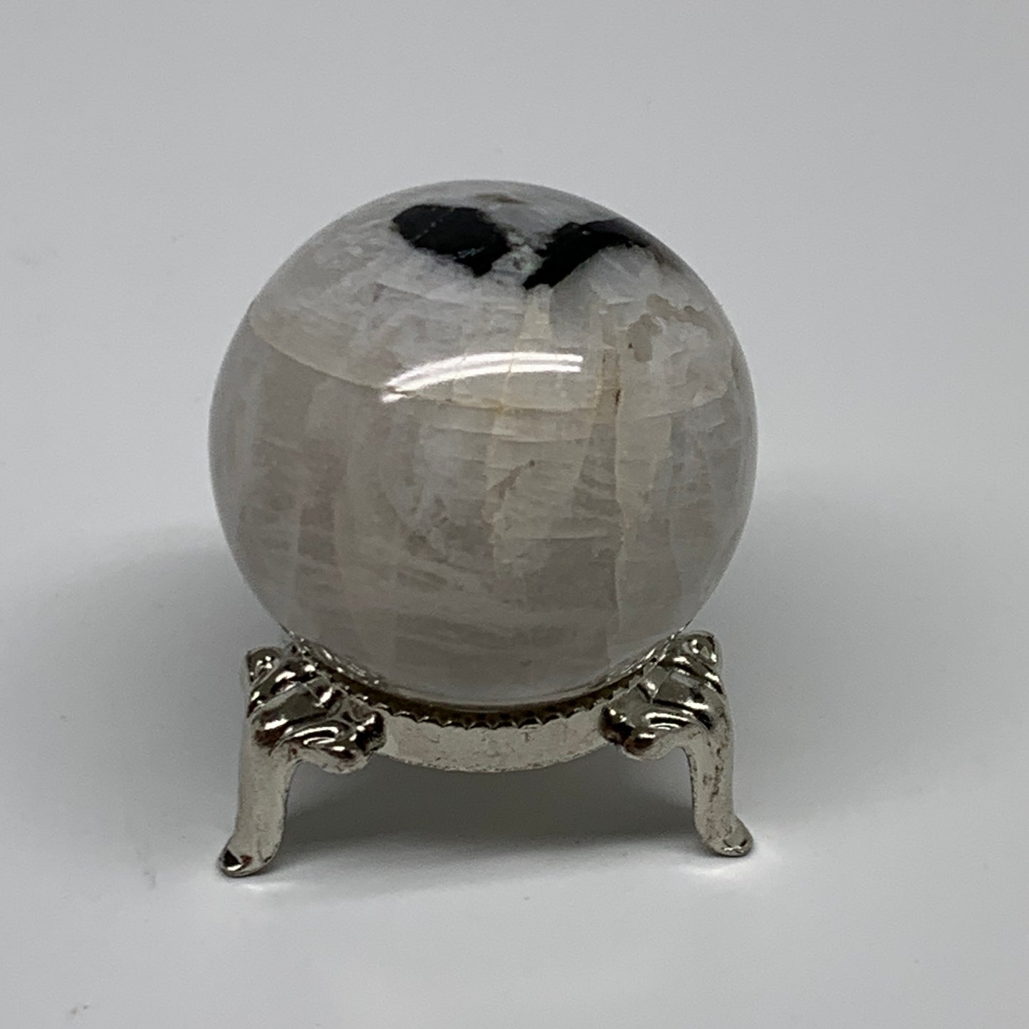 90.8g, 1.6"(40mm), Natural Rainbow Moonstone Sphere Ball Gemstone, B35132