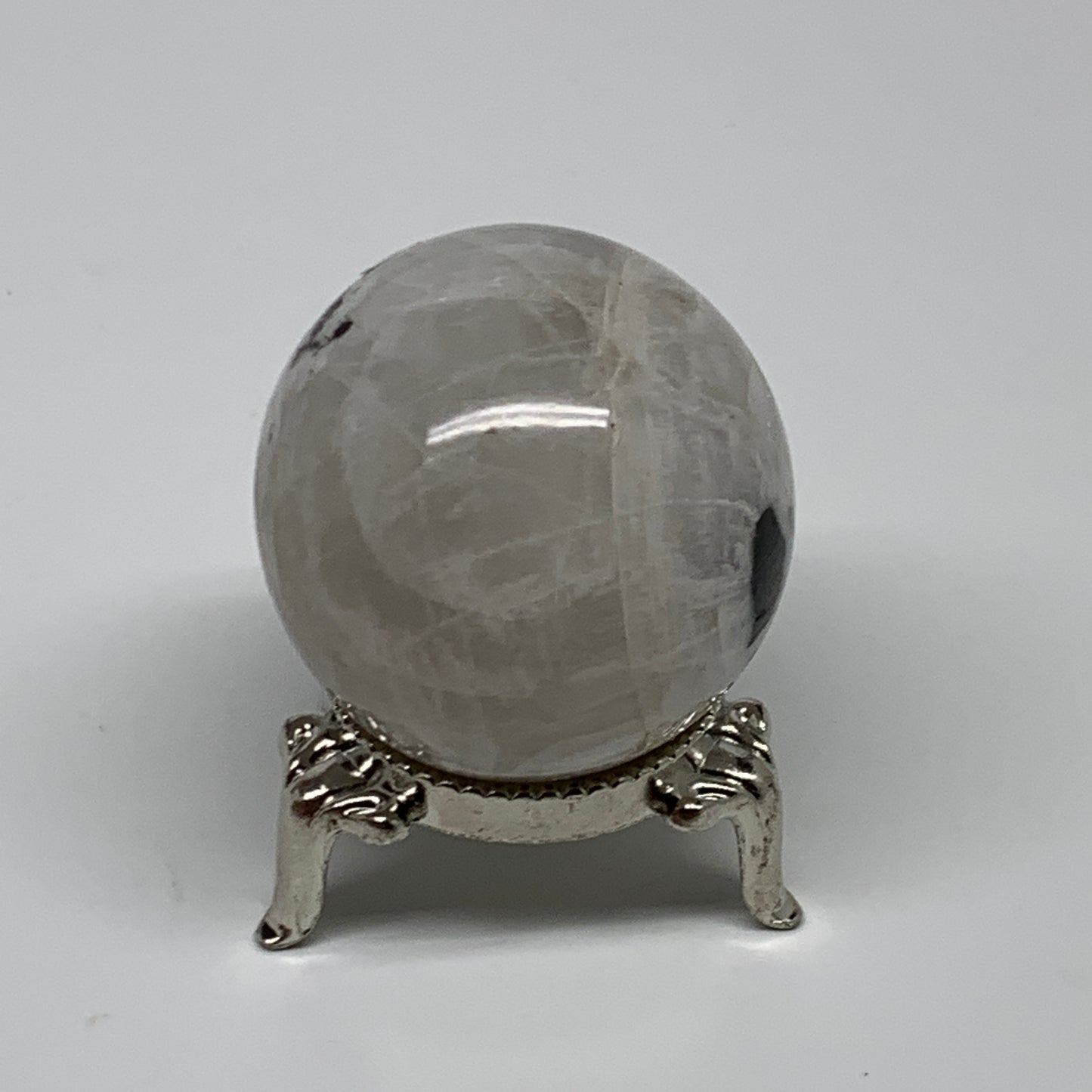 90.8g, 1.6"(40mm), Natural Rainbow Moonstone Sphere Ball Gemstone, B35132