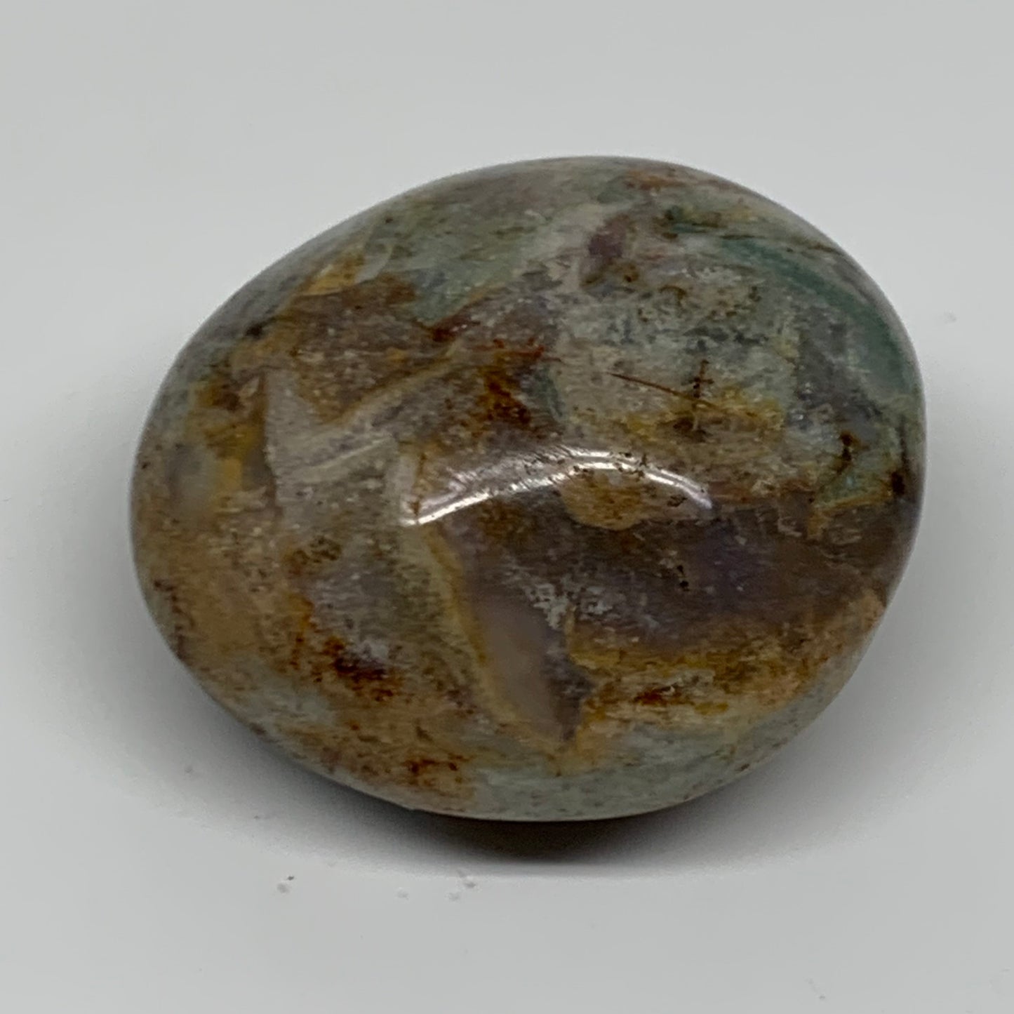 201.3g, 2.6"x2.5"x1.5" Natural Ocean Jasper Palm-Stone Orbicular Jasper, B38196