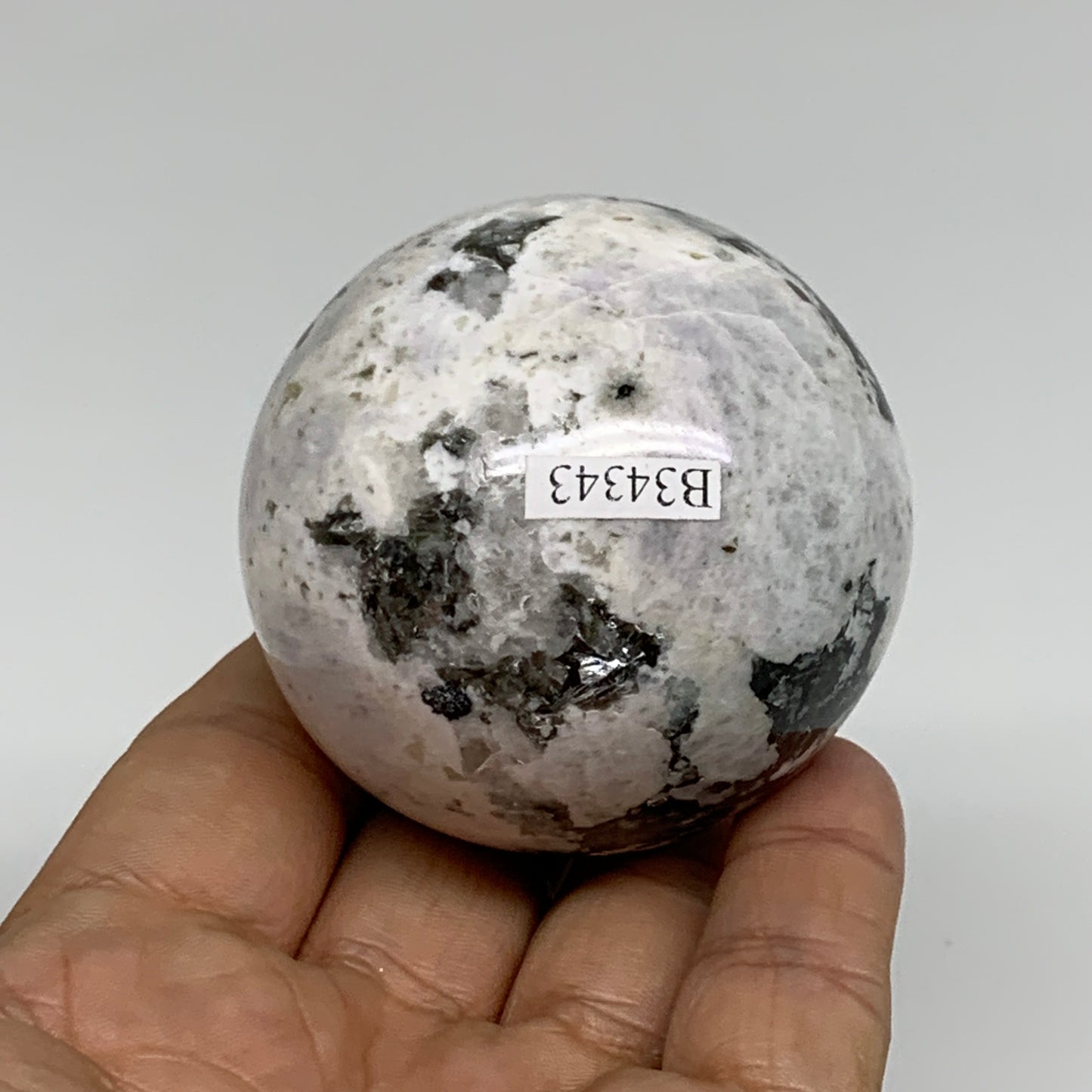 238.2g, 2.2"(55mm), Natural Rainbow Moonstone Sphere Ball Gemstone, B34343