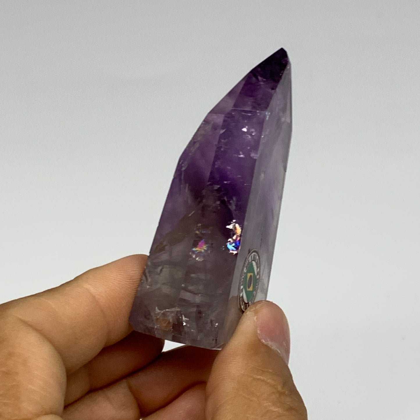 82.2g, 2.6"x1.6"x0.8", Natural Amethyst Tower Point Obelisk @Brazil, B32321