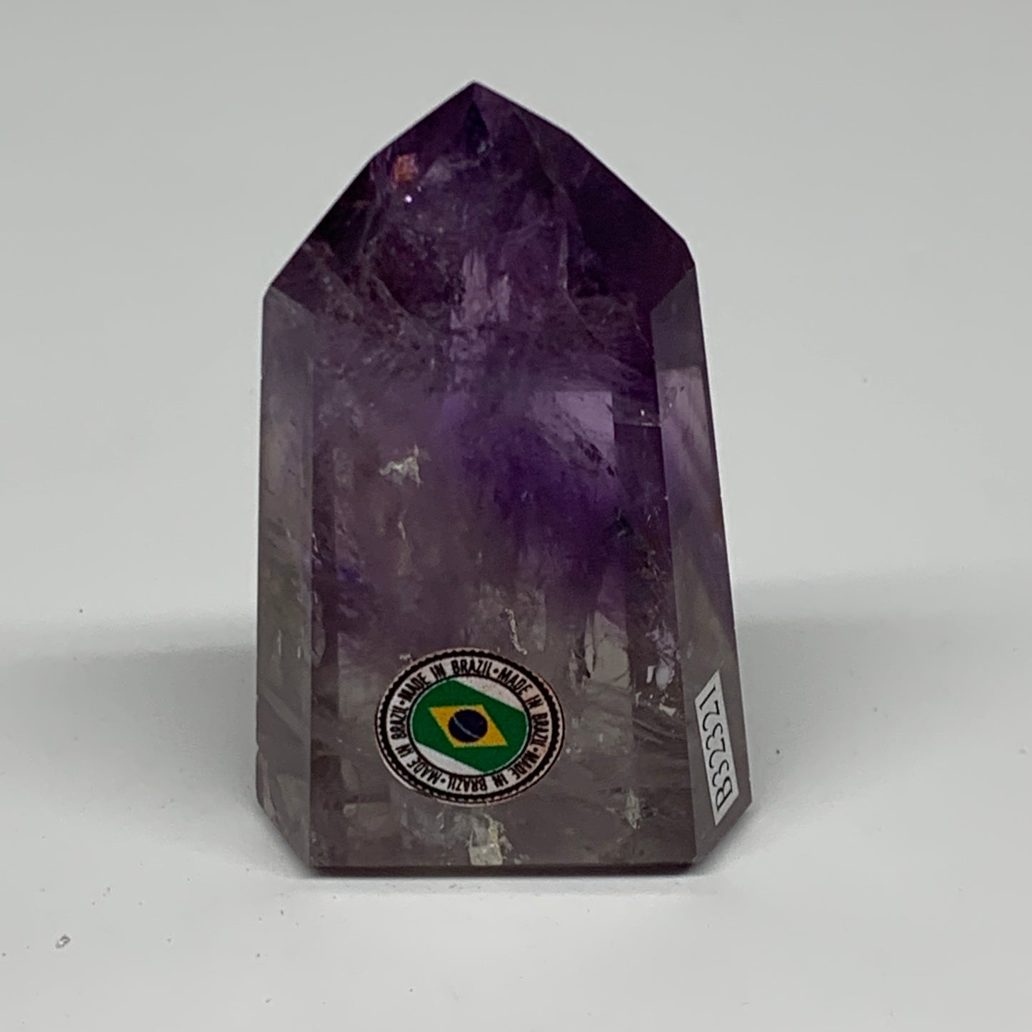 82.2g, 2.6"x1.6"x0.8", Natural Amethyst Tower Point Obelisk @Brazil, B32321