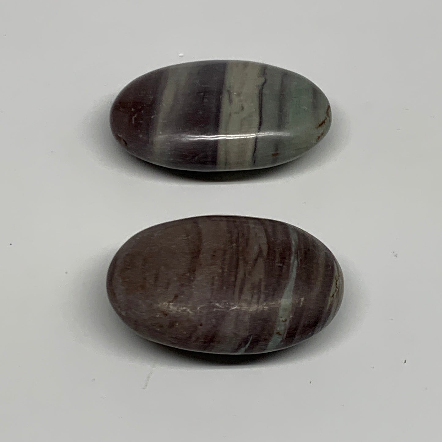 102.7g, 2"- 2.1", 2pcs, Narmada Shiva Lingam Palm-Stone Polished, B29408