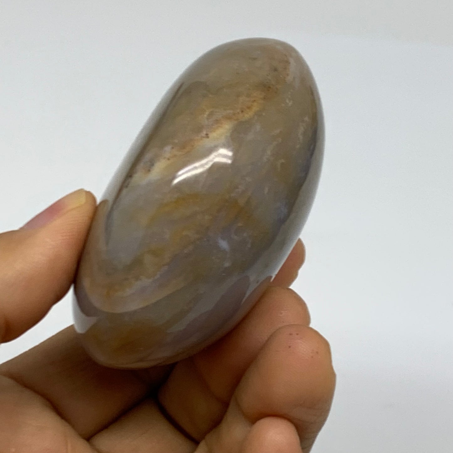 189.9g, 2.5"x2.5"x1.3" Natural Ocean Jasper Palm-Stone Orbicular Jasper, B38197