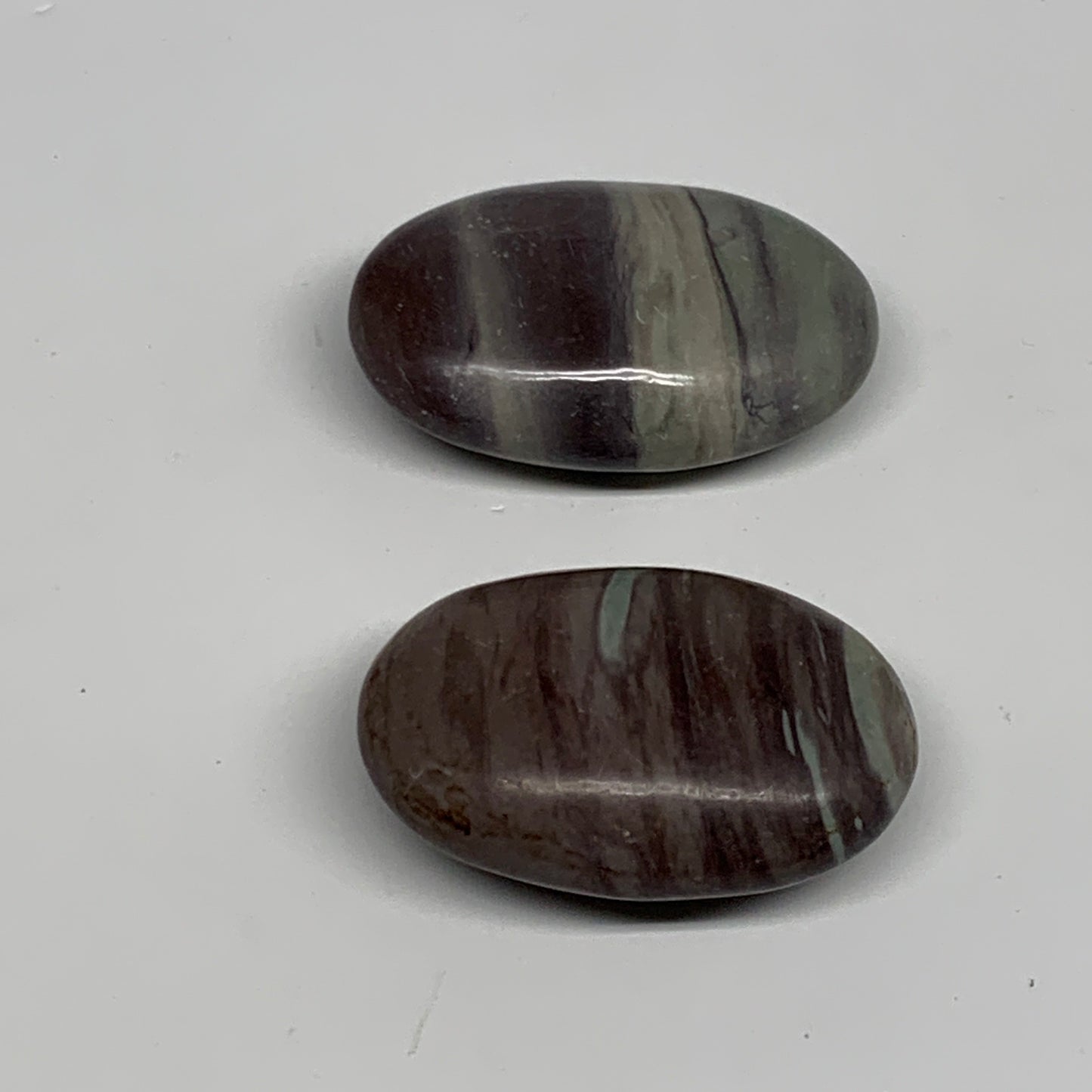 102.7g, 2"- 2.1", 2pcs, Narmada Shiva Lingam Palm-Stone Polished, B29408