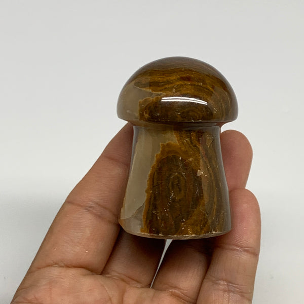 115g, 2.1"x1.4" Natural Onxy Mushroom Gemstone @Pakistan, B30176