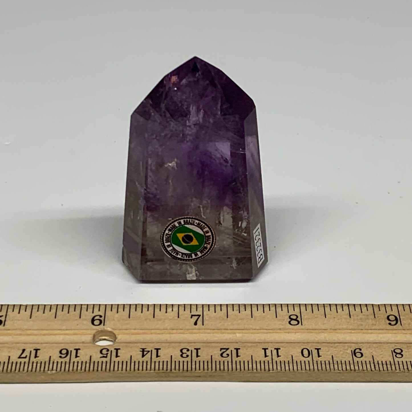 82.2g, 2.6"x1.6"x0.8", Natural Amethyst Tower Point Obelisk @Brazil, B32321