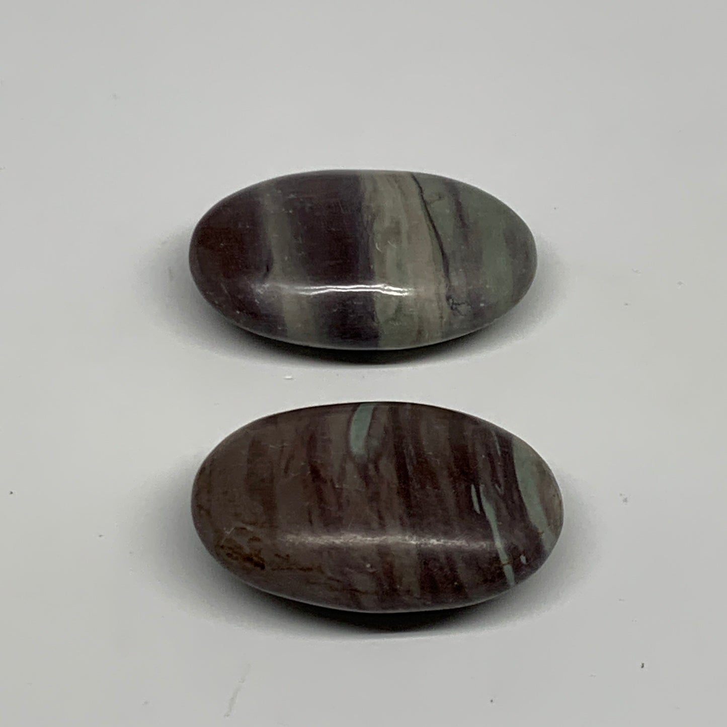 102.7g, 2"- 2.1", 2pcs, Narmada Shiva Lingam Palm-Stone Polished, B29408