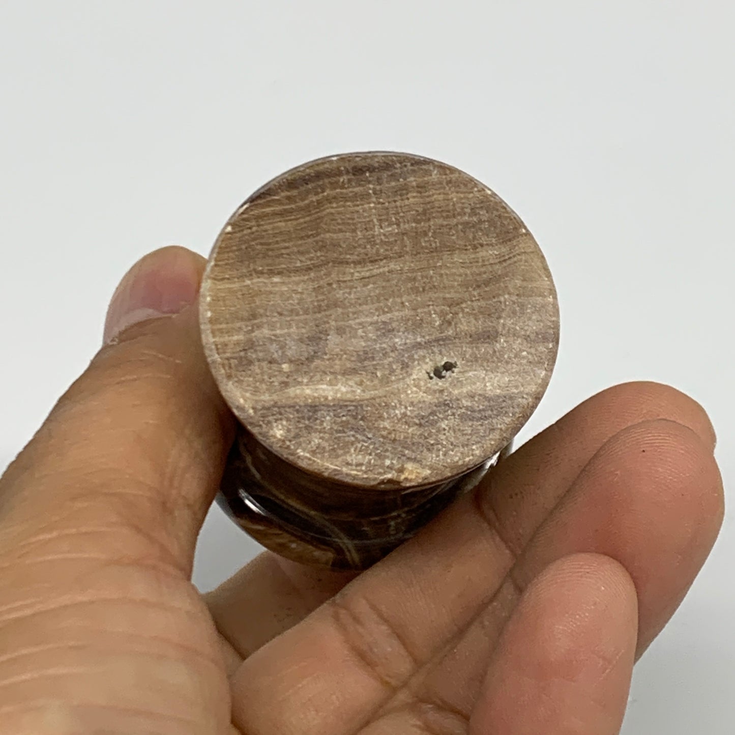 100g, 1.9"x1.4", Chocolate Calcite Mushroom 2 Pieces bonded @Pakistan, B31712