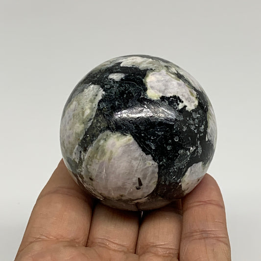 232.1g, 2.1"(53mm), Natural Rainbow Moonstone Sphere Ball Gemstone, B34344