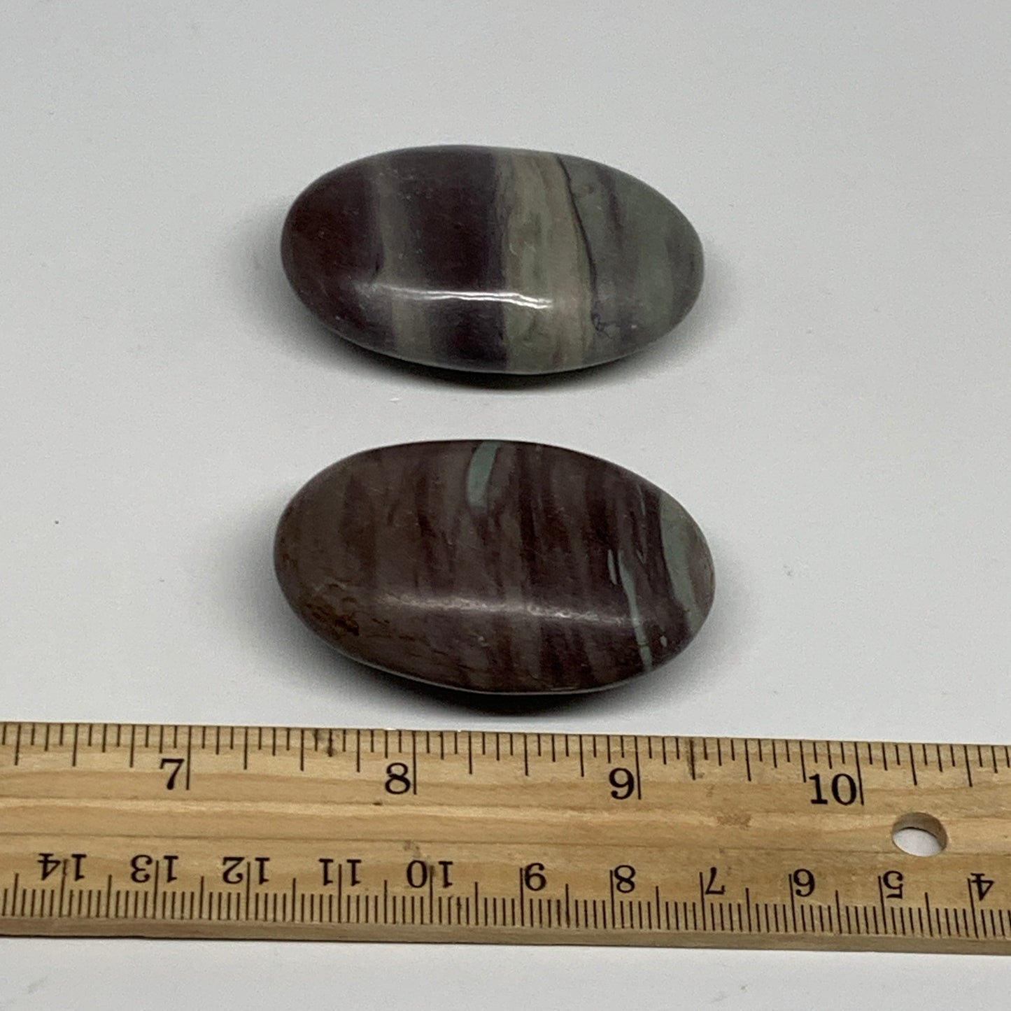 102.7g, 2"- 2.1", 2pcs, Narmada Shiva Lingam Palm-Stone Polished, B29408