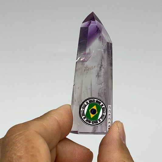 34.2g, 2.5"x0.9"x0.6", Natural Amethyst Tower Point Obelisk @Brazil, B32322