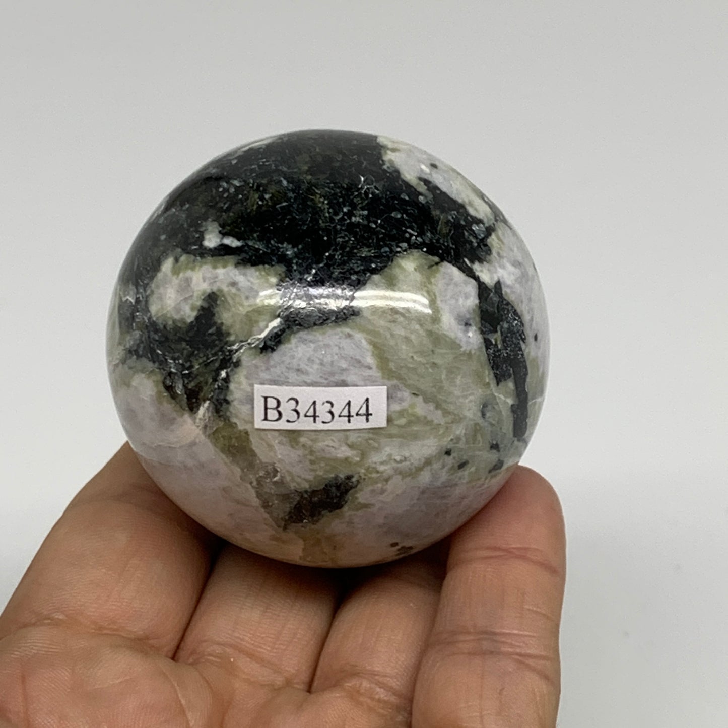 232.1g, 2.1"(53mm), Natural Rainbow Moonstone Sphere Ball Gemstone, B34344