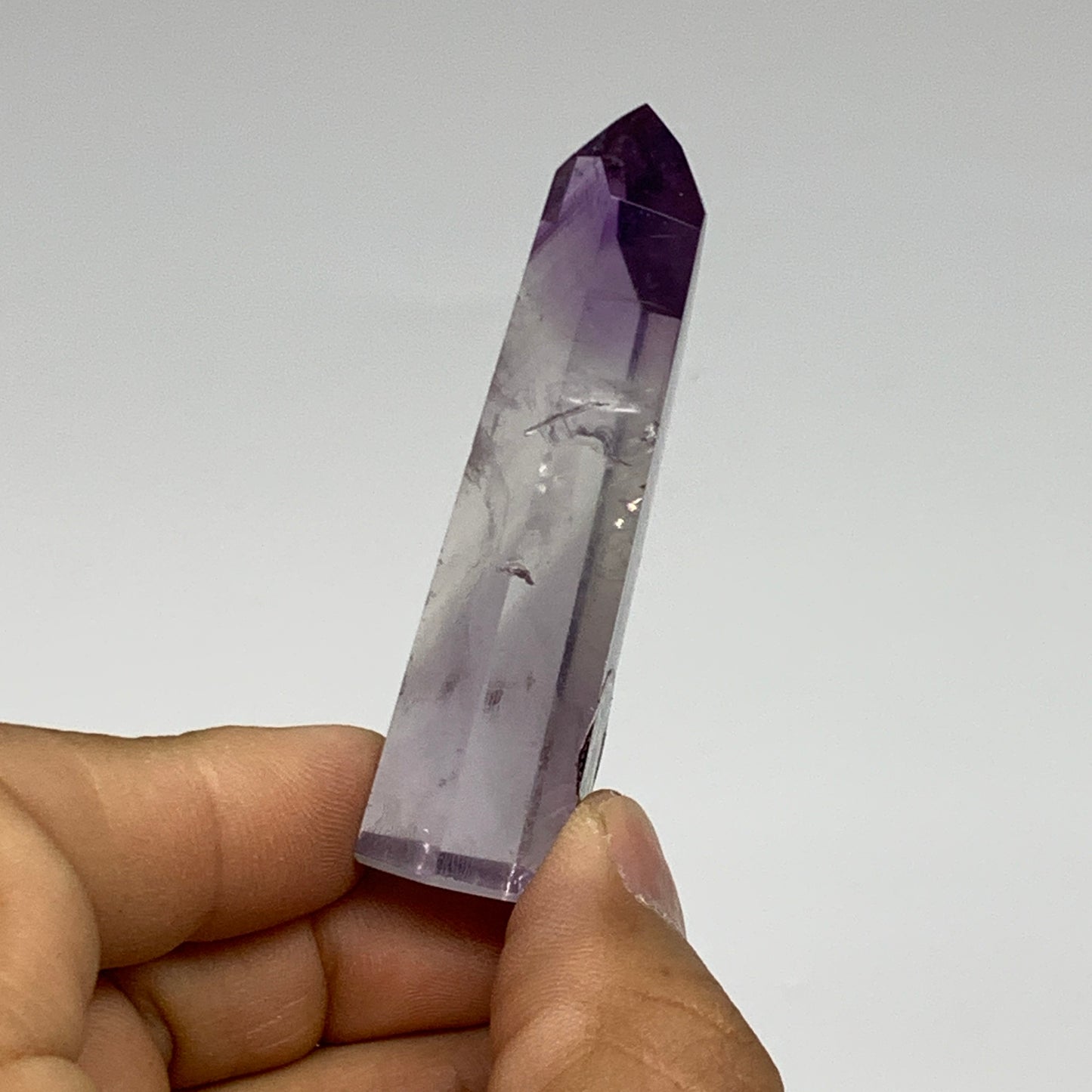 34.2g, 2.5"x0.9"x0.6", Natural Amethyst Tower Point Obelisk @Brazil, B32322
