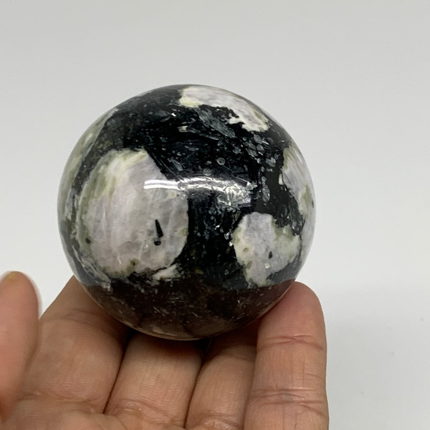 232.1g, 2.1"(53mm), Natural Rainbow Moonstone Sphere Ball Gemstone, B34344