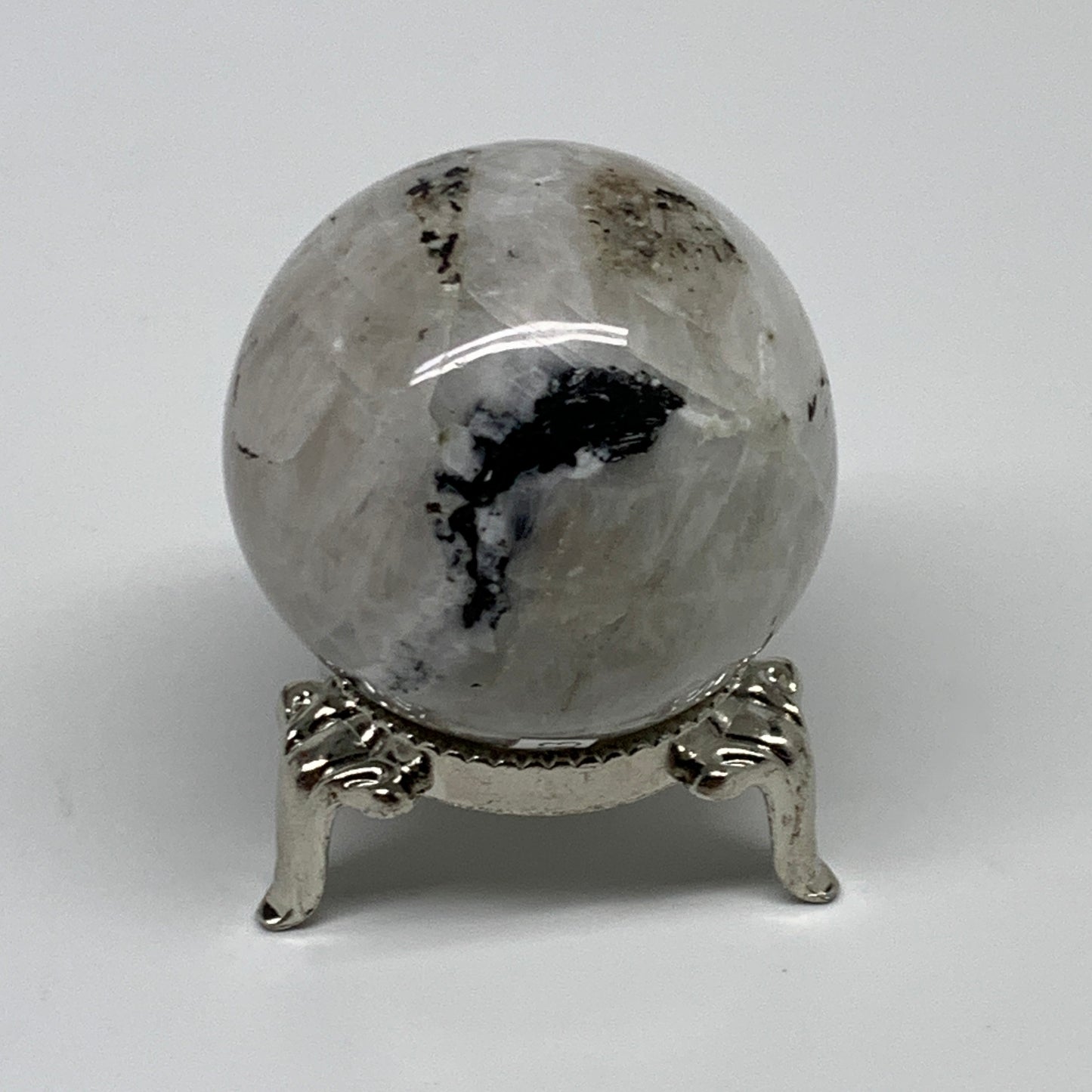 97.1g, 1.6"(41mm), Natural Rainbow Moonstone Sphere Ball Gemstone, B35133