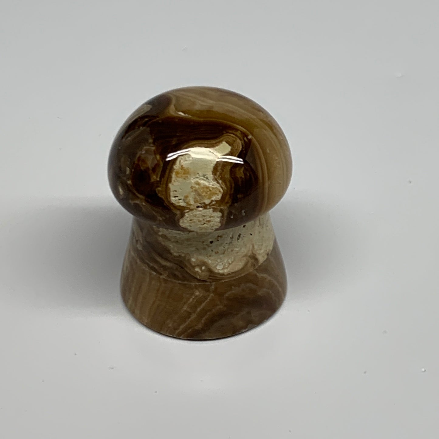 100g, 1.9"x1.4", Chocolate Calcite Mushroom 2 Pieces bonded @Pakistan, B31712