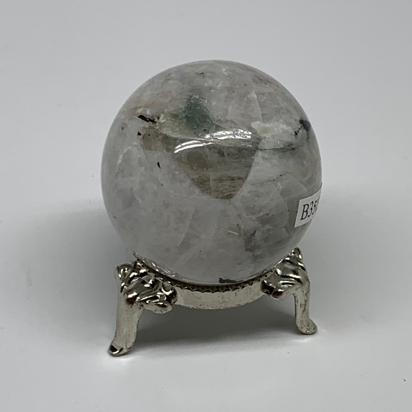 97.1g, 1.6"(41mm), Natural Rainbow Moonstone Sphere Ball Gemstone, B35133