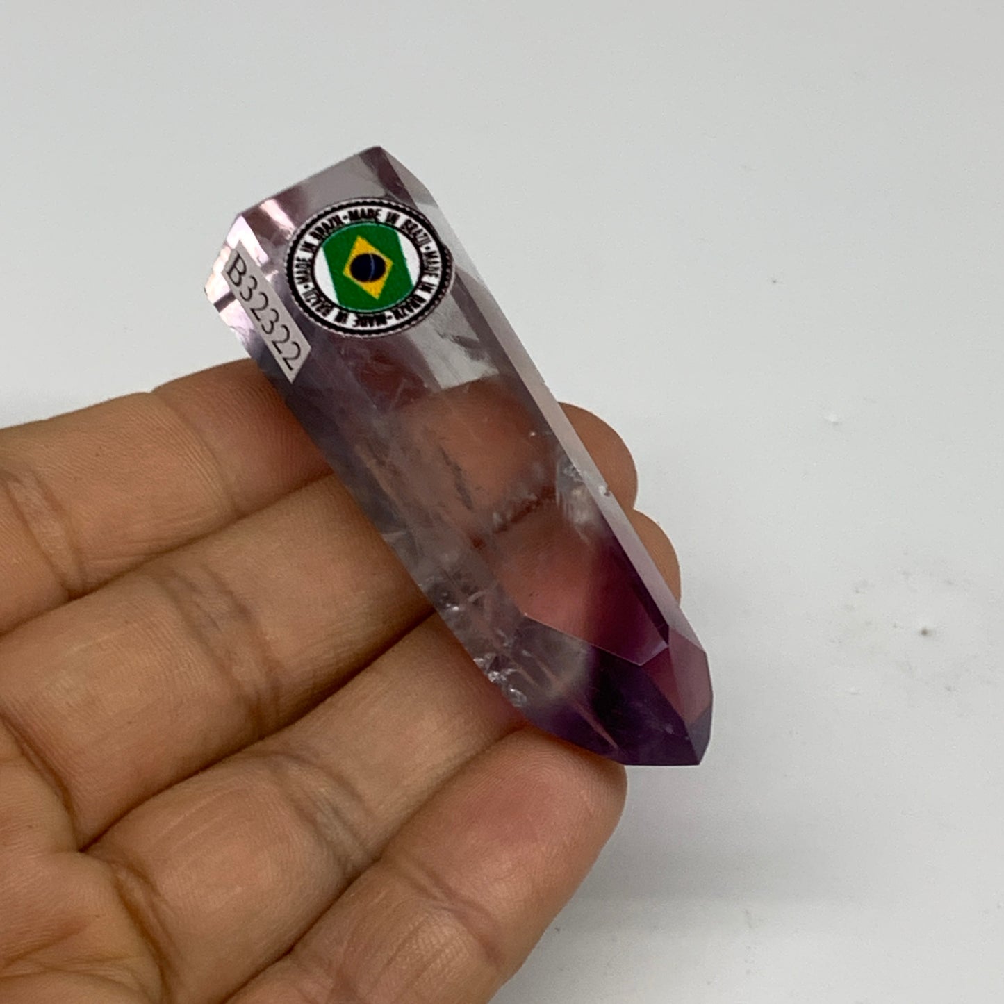 34.2g, 2.5"x0.9"x0.6", Natural Amethyst Tower Point Obelisk @Brazil, B32322