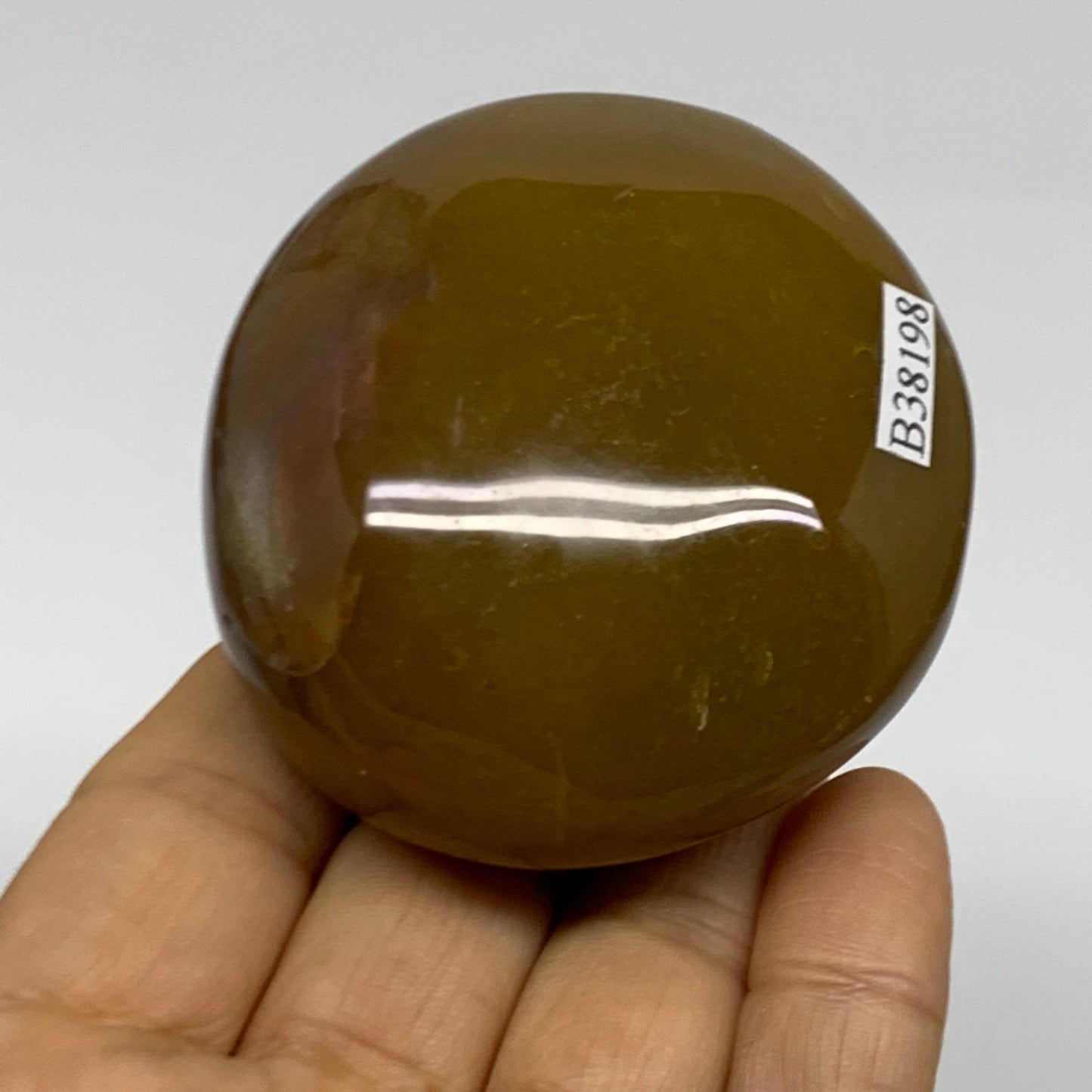 184.5g, 2.5"x2.3"x1.5" Natural Ocean Jasper Palm-Stone Orbicular Jasper, B38198