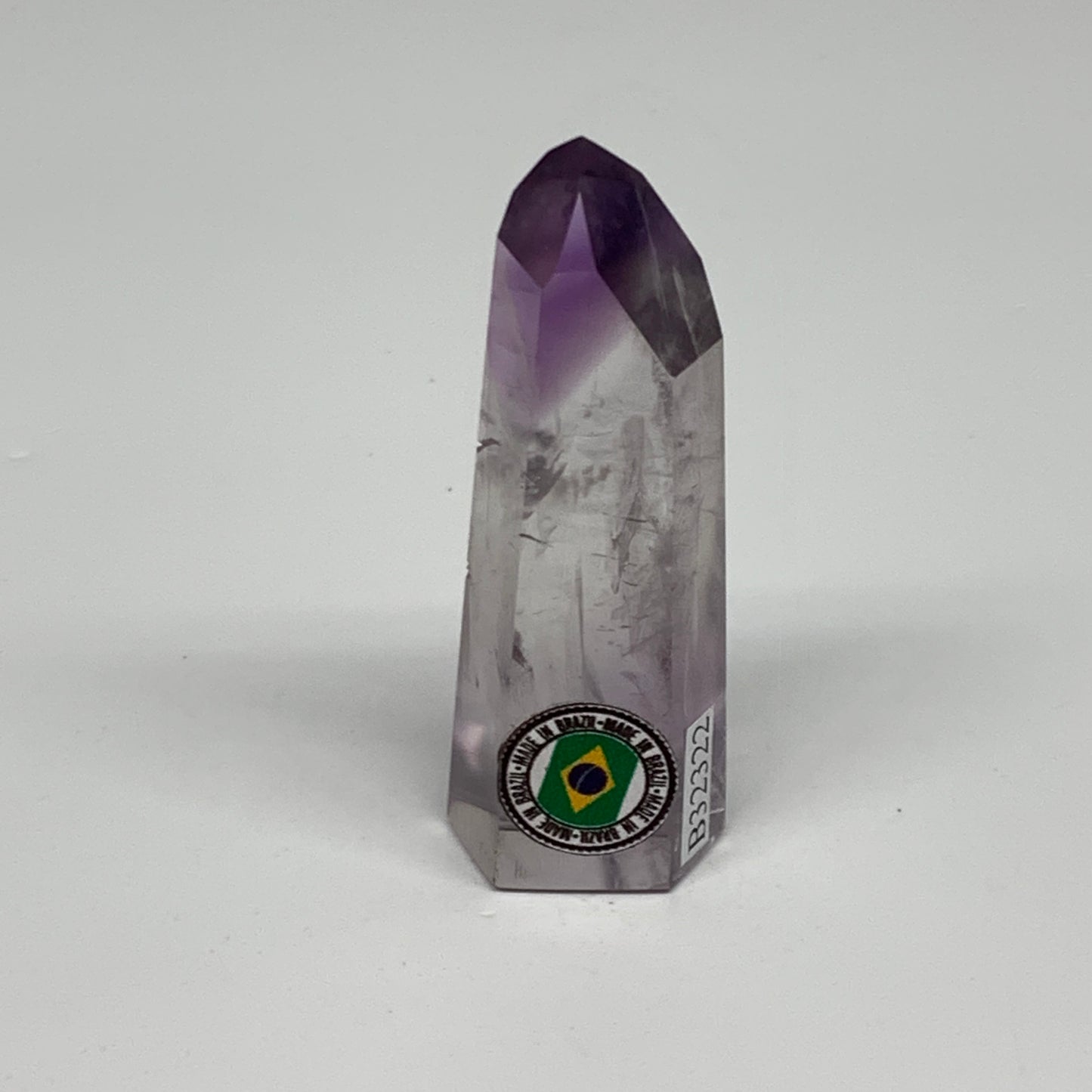 34.2g, 2.5"x0.9"x0.6", Natural Amethyst Tower Point Obelisk @Brazil, B32322