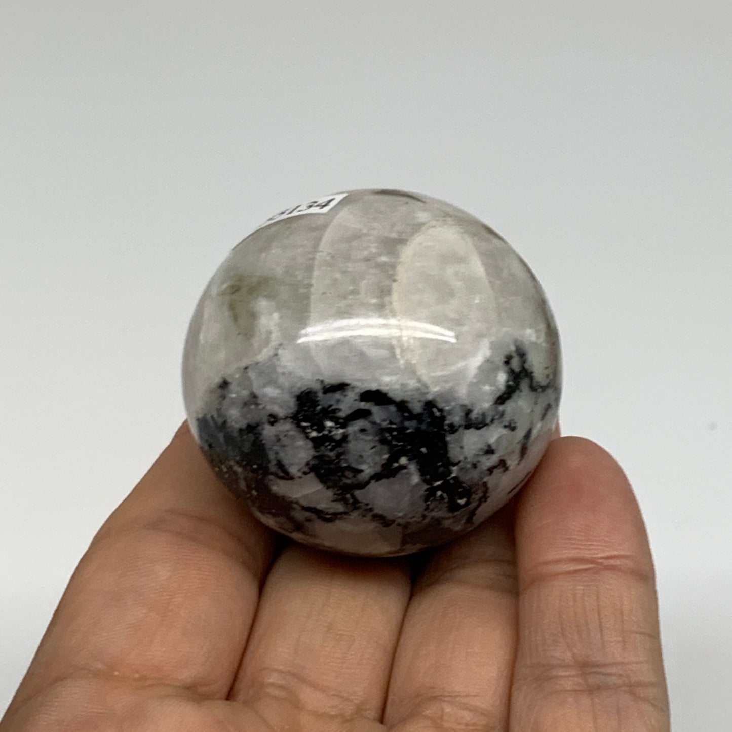 91.8g, 1.6"(40mm), Natural Rainbow Moonstone Sphere Ball Gemstone, B35134