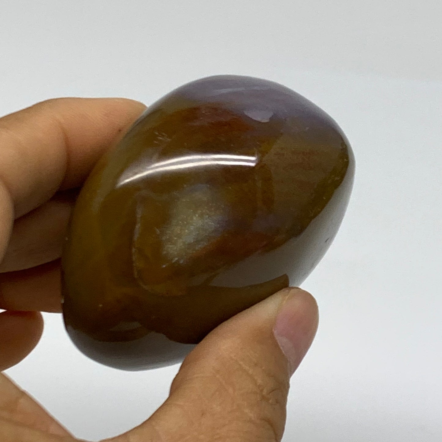 184.5g, 2.5"x2.3"x1.5" Natural Ocean Jasper Palm-Stone Orbicular Jasper, B38198