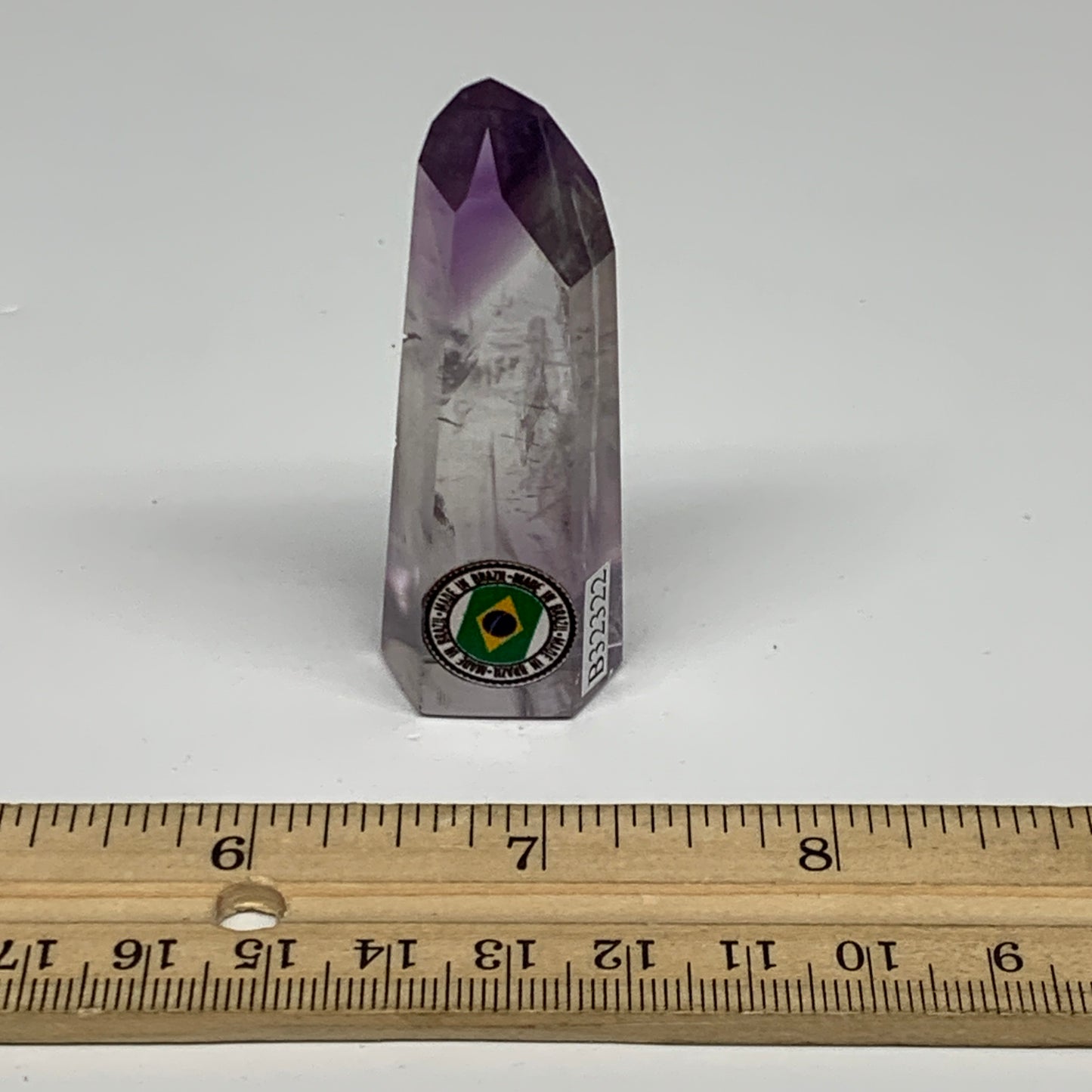 34.2g, 2.5"x0.9"x0.6", Natural Amethyst Tower Point Obelisk @Brazil, B32322