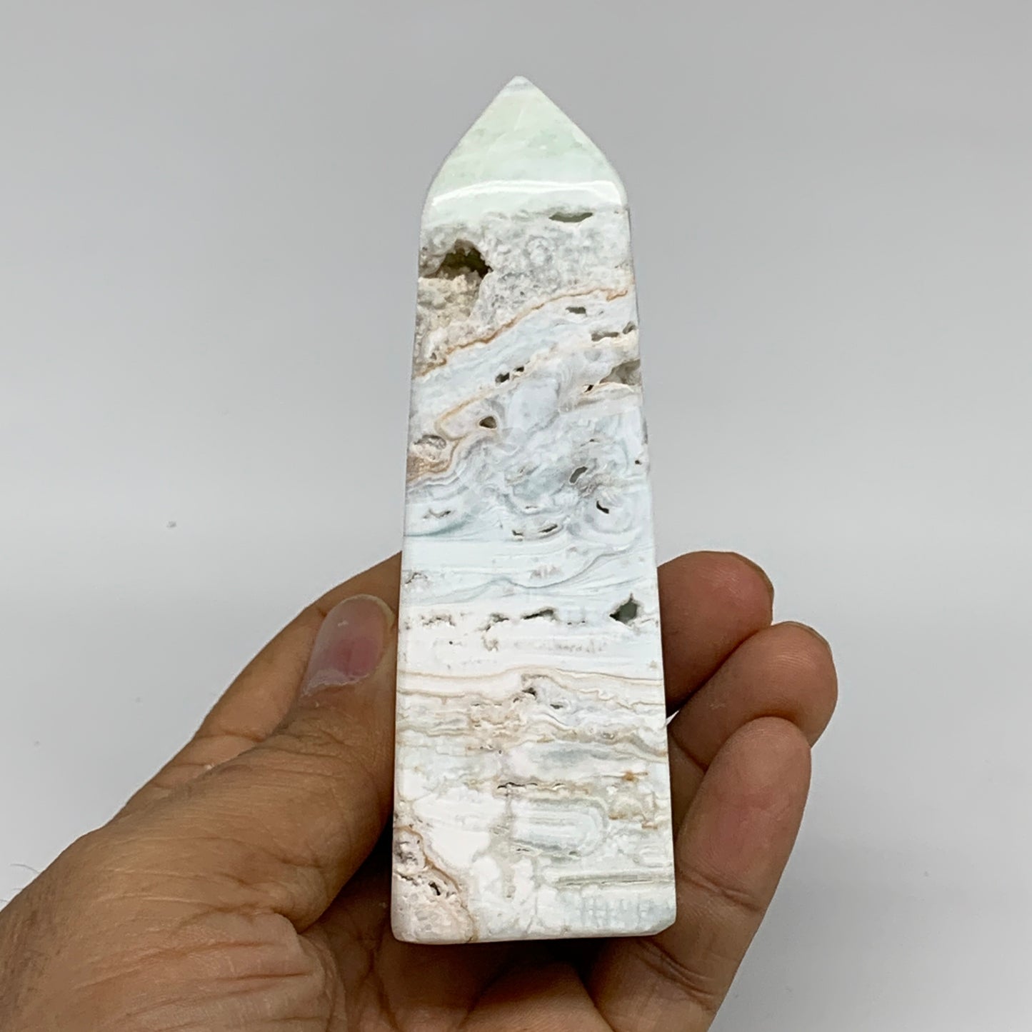 222.5g, 4"x1.3"x1.4", Caribbean Calcite Tower Gemstone @Afghanistan, B33709