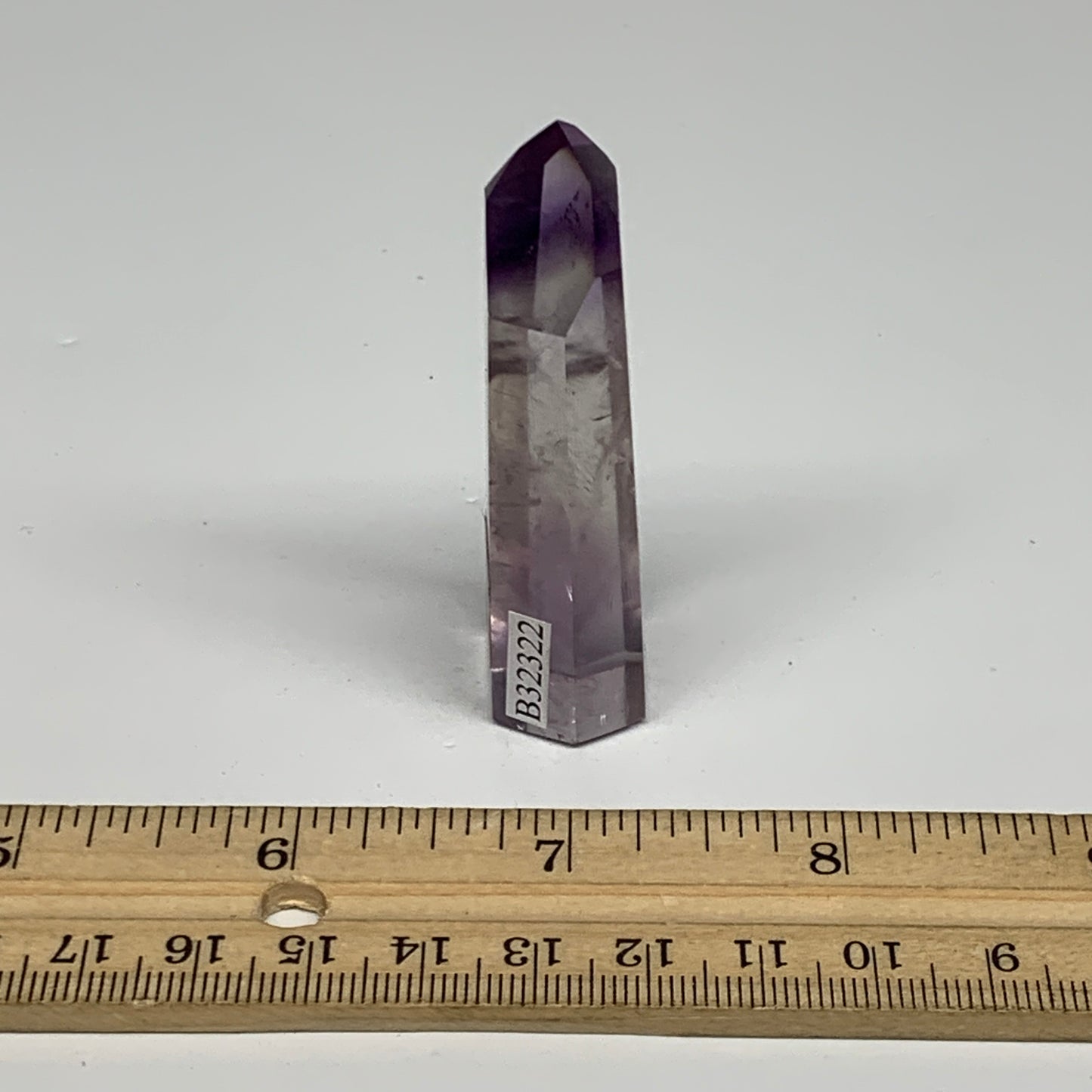 34.2g, 2.5"x0.9"x0.6", Natural Amethyst Tower Point Obelisk @Brazil, B32322