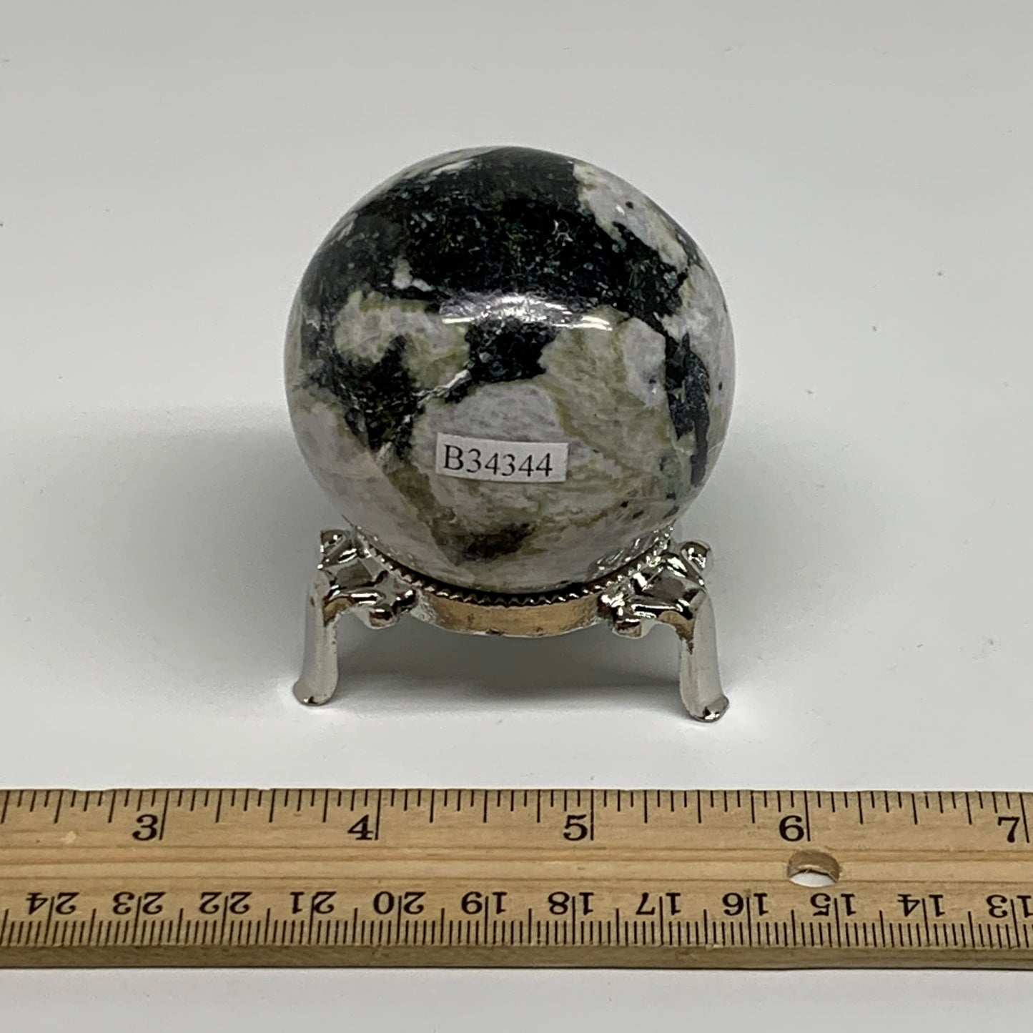 232.1g, 2.1"(53mm), Natural Rainbow Moonstone Sphere Ball Gemstone, B34344