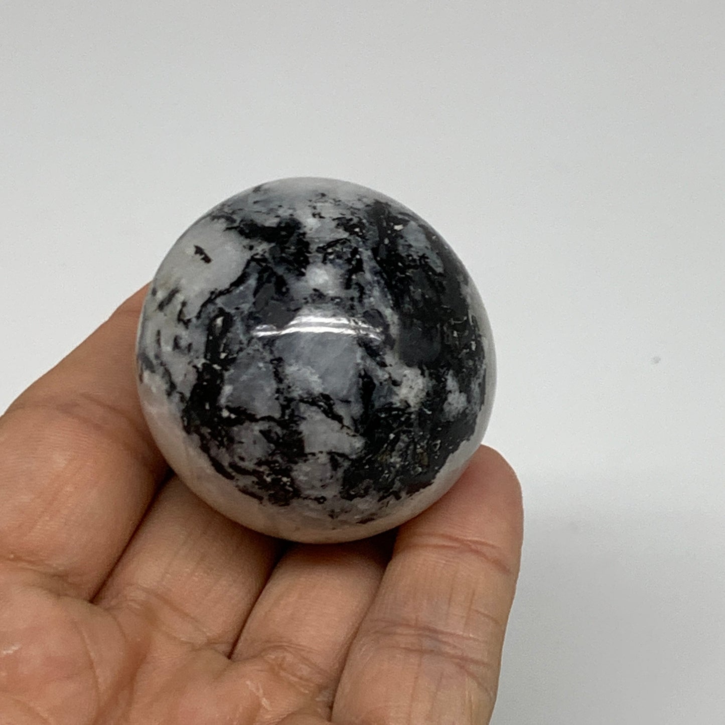 91.8g, 1.6"(40mm), Natural Rainbow Moonstone Sphere Ball Gemstone, B35134