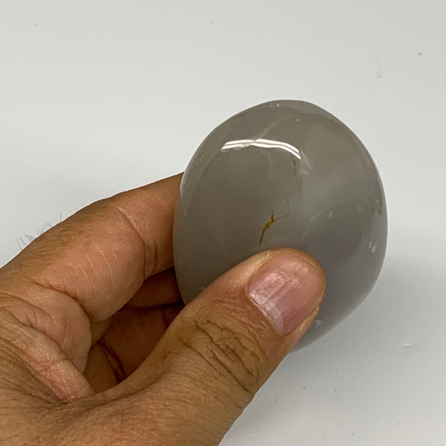 102g, 2.5"x1.9"x1" Orca Agate Palm-Stone Reiki Energy Crystal Reiki, B28675