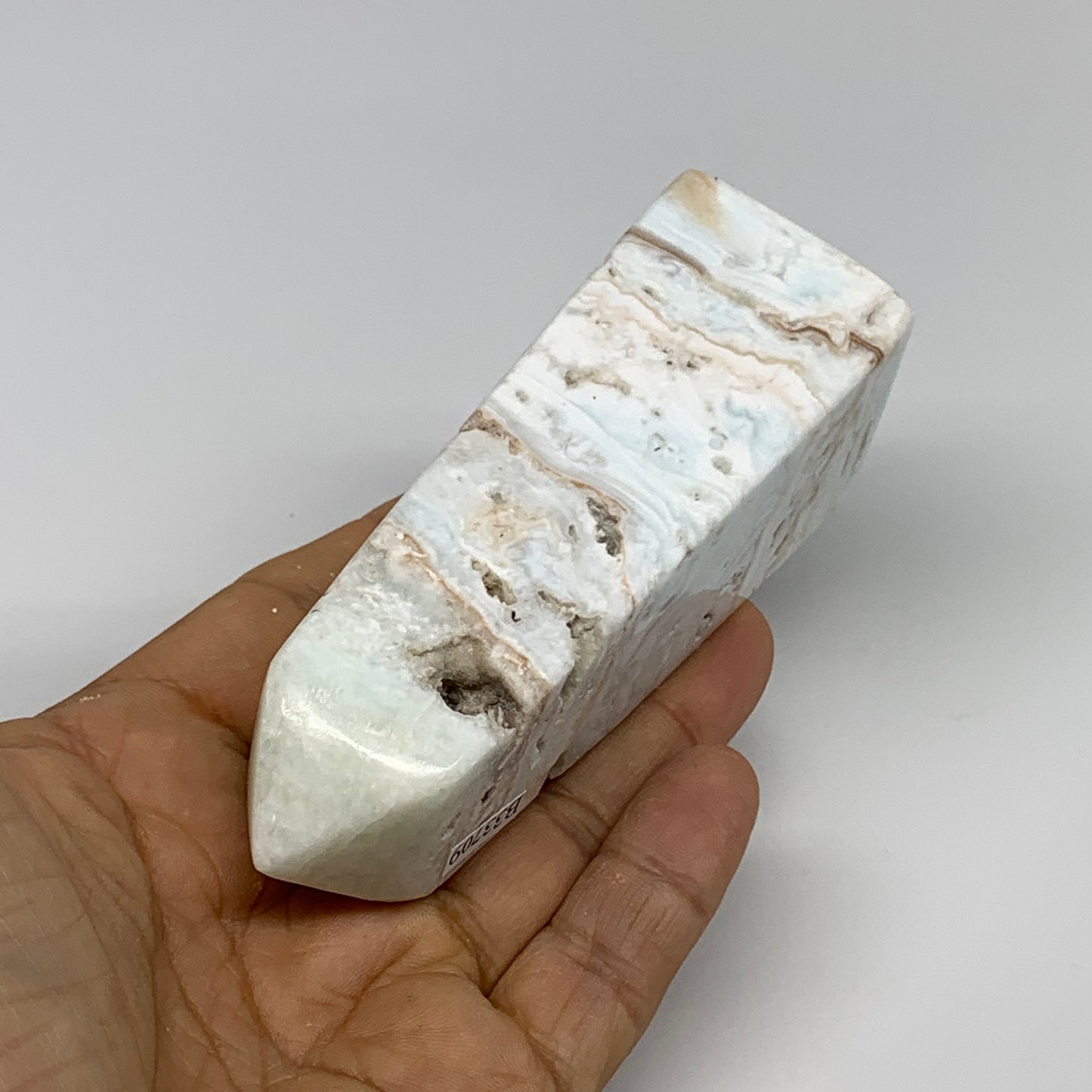 222.5g, 4"x1.3"x1.4", Caribbean Calcite Tower Gemstone @Afghanistan, B33709