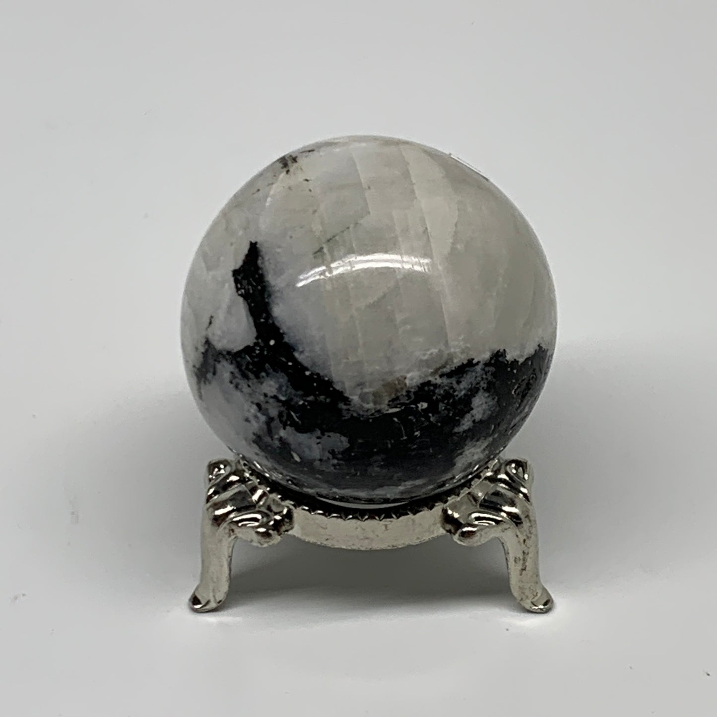 91.8g, 1.6"(40mm), Natural Rainbow Moonstone Sphere Ball Gemstone, B35134