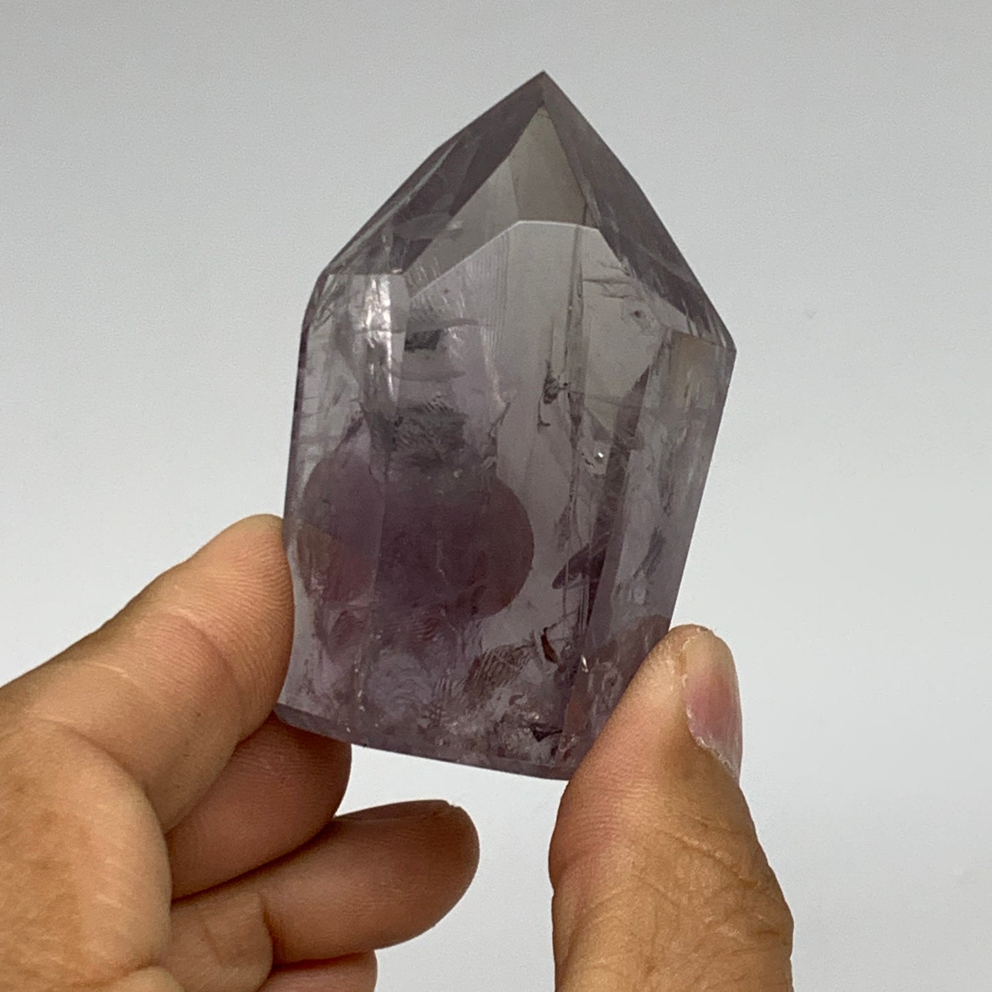97.7g, 2.4"x1.5"x1.1", Natural Amethyst Tower Point Obelisk @Brazil, B32323