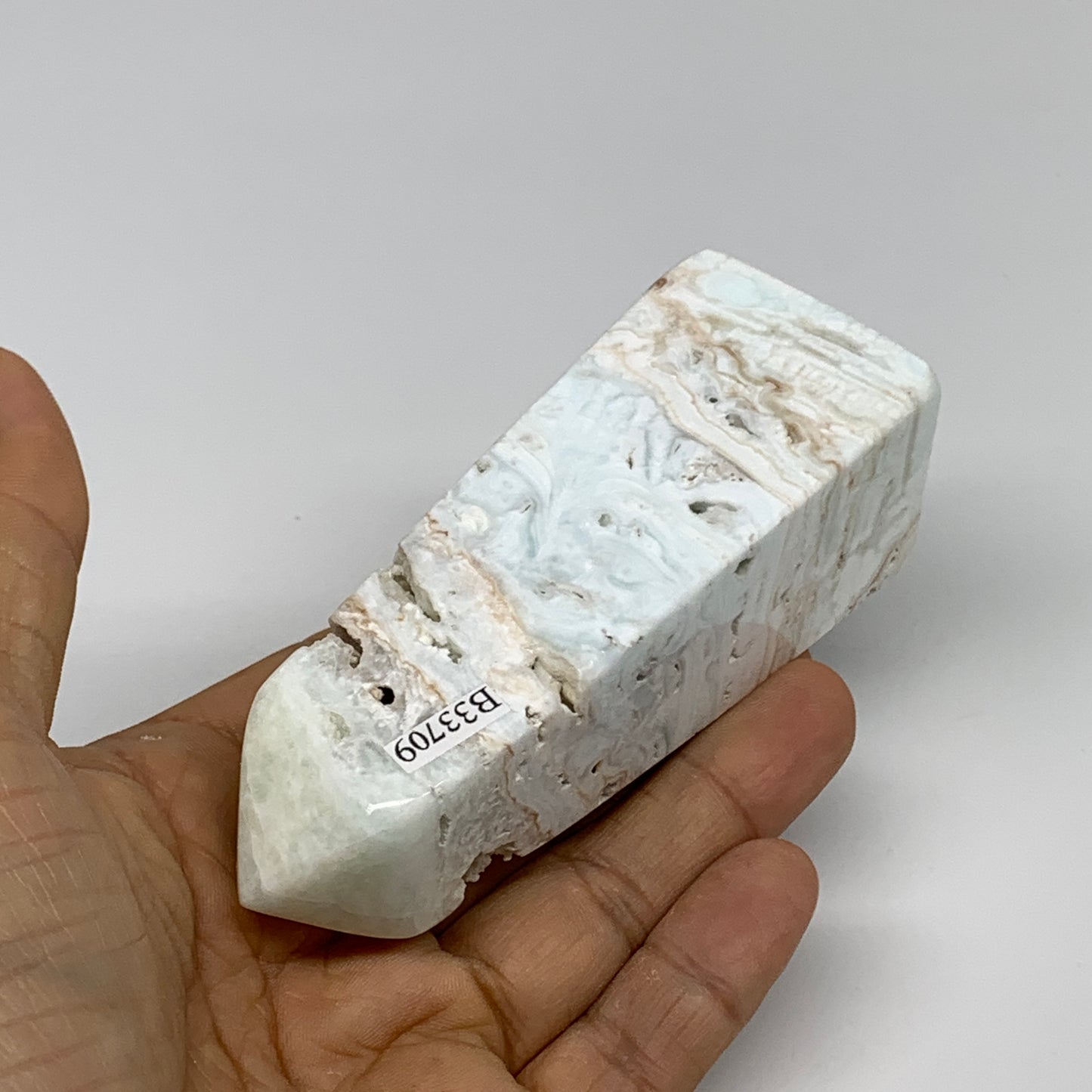 222.5g, 4"x1.3"x1.4", Caribbean Calcite Tower Gemstone @Afghanistan, B33709