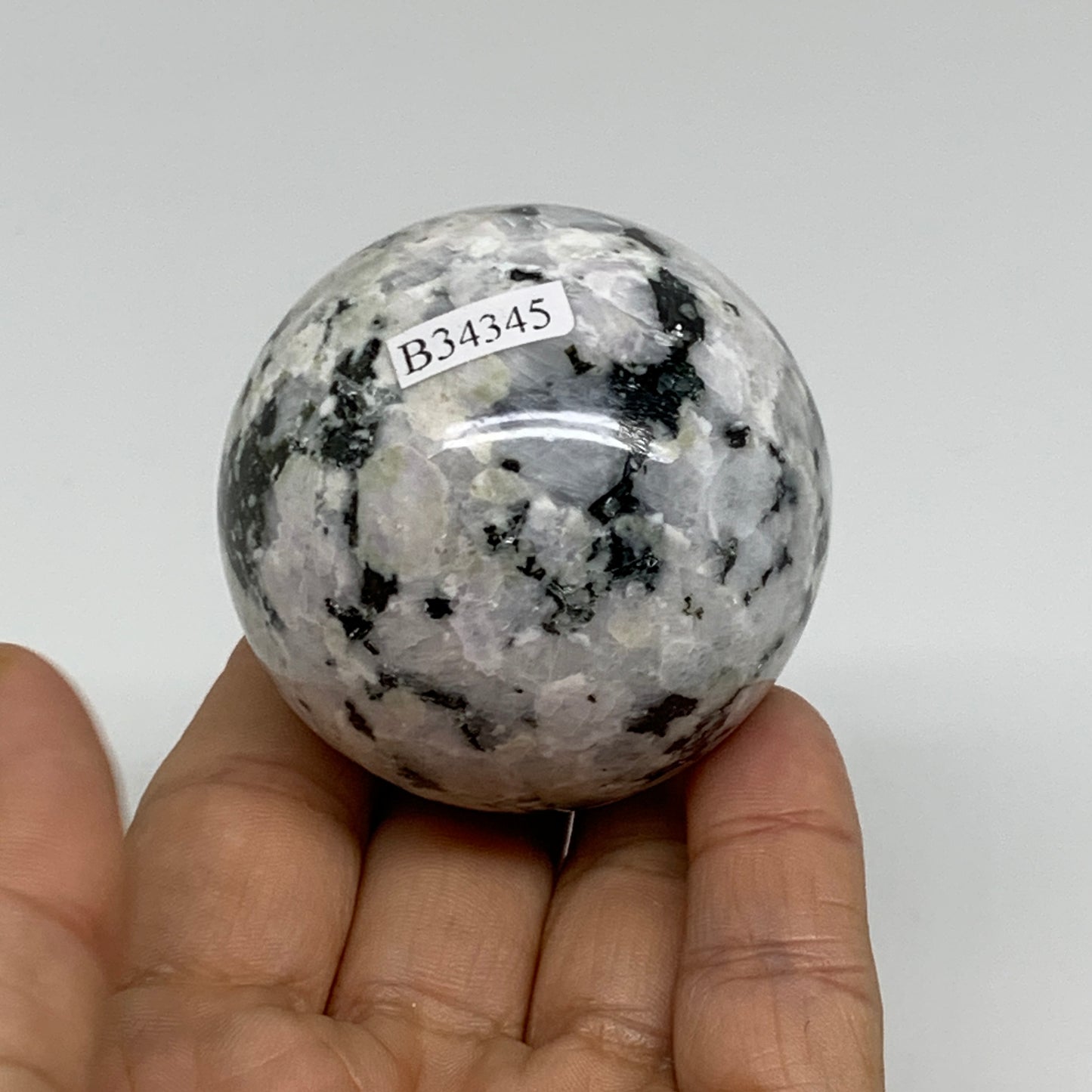 201.9g, 2.1"(52mm), Natural Rainbow Moonstone Sphere Ball Gemstone, B34345