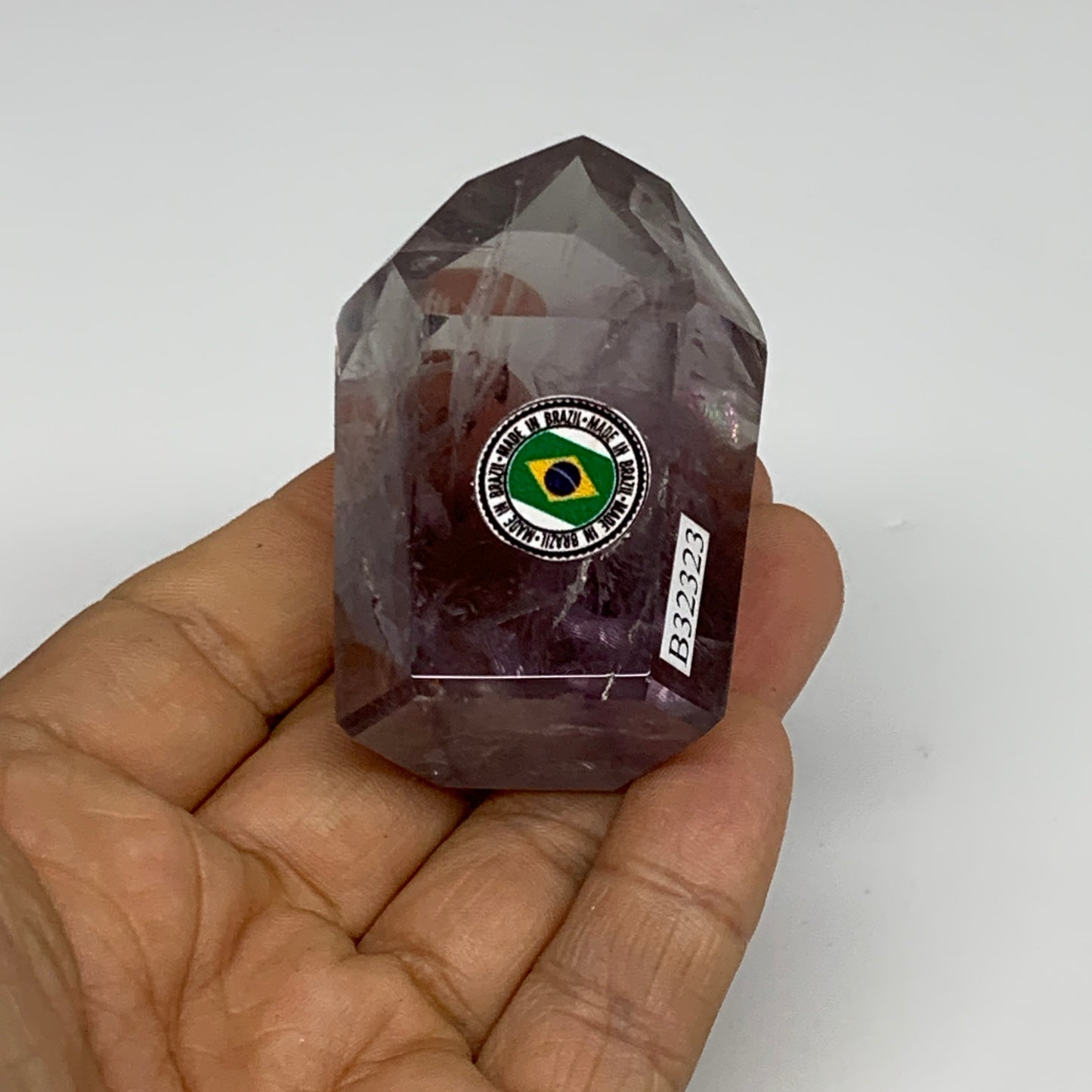 97.7g, 2.4"x1.5"x1.1", Natural Amethyst Tower Point Obelisk @Brazil, B32323