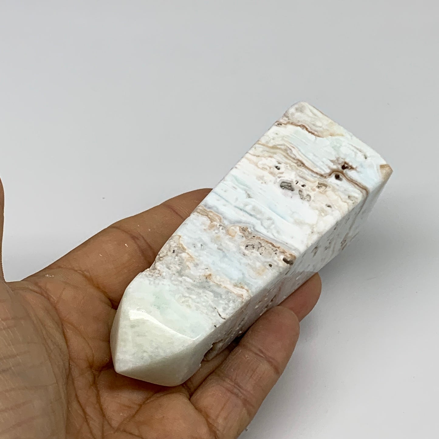 222.5g, 4"x1.3"x1.4", Caribbean Calcite Tower Gemstone @Afghanistan, B33709