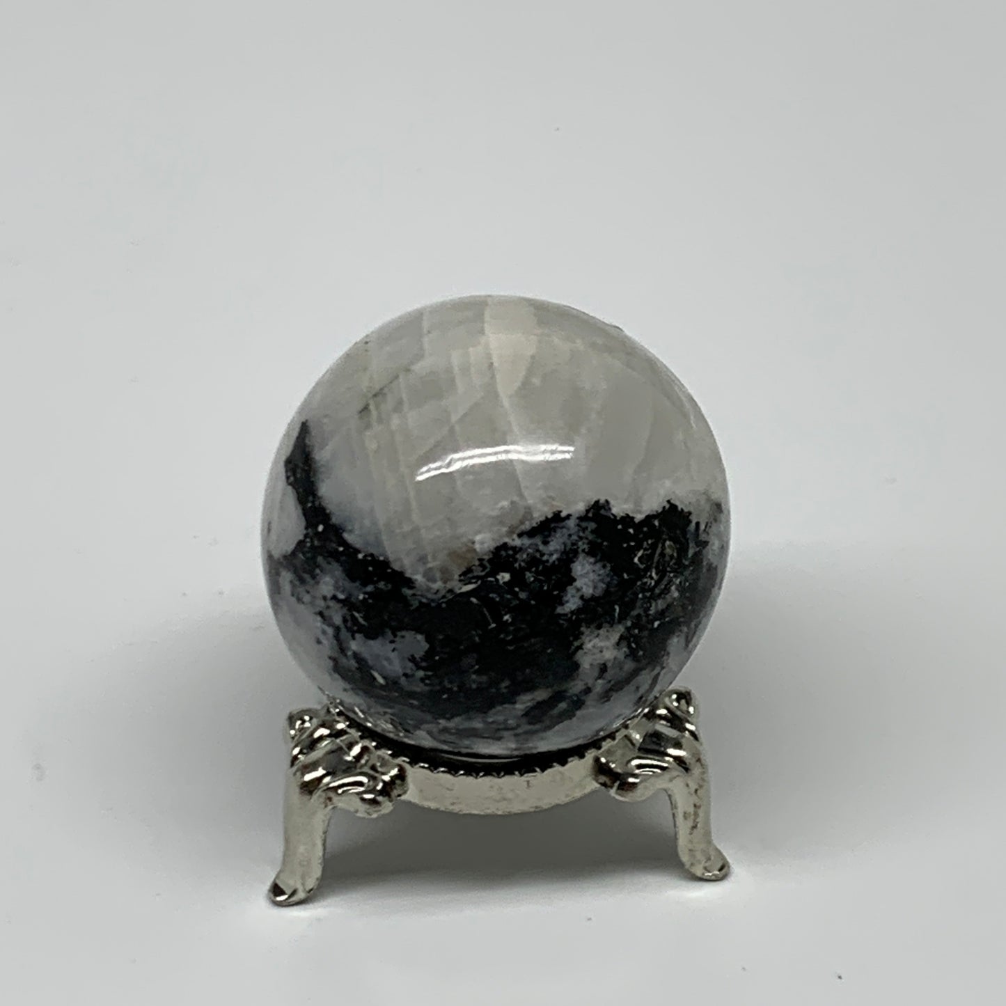 91.8g, 1.6"(40mm), Natural Rainbow Moonstone Sphere Ball Gemstone, B35134